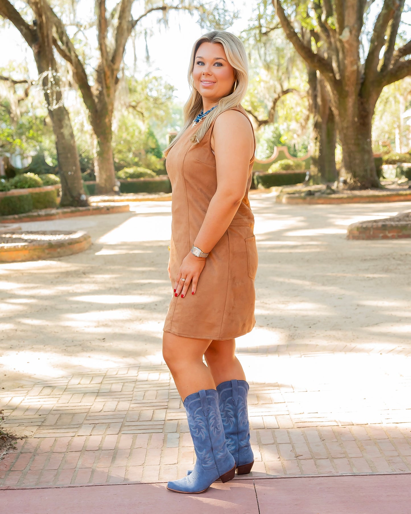 Austin Sleeveless Suede Dress