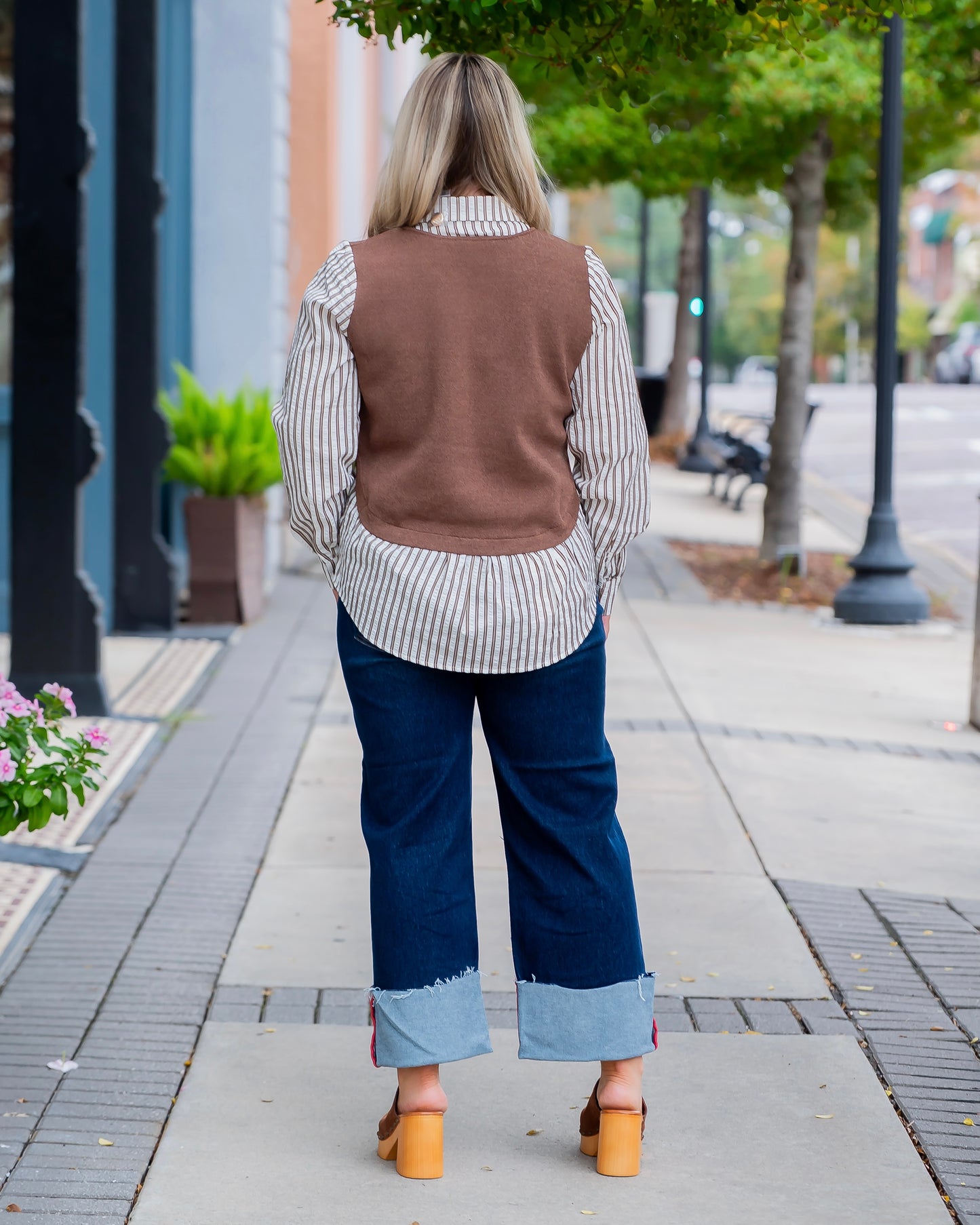 Miranda Brown Vest with Shirt
