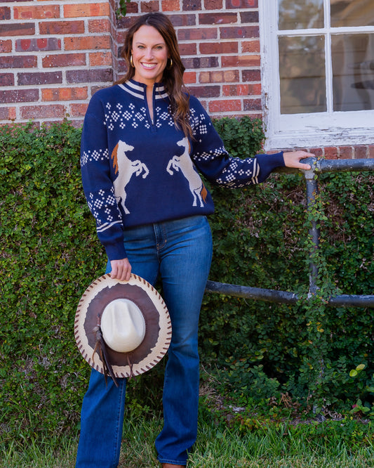 Edmore Horse Print Sweater