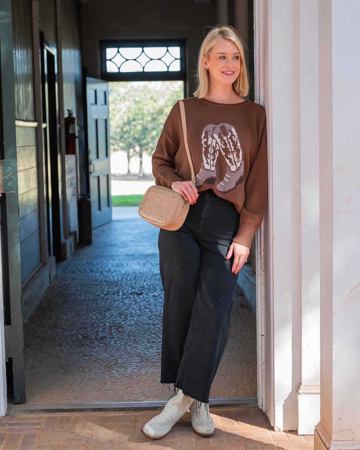 Anna Kate Brown Boot Sweater