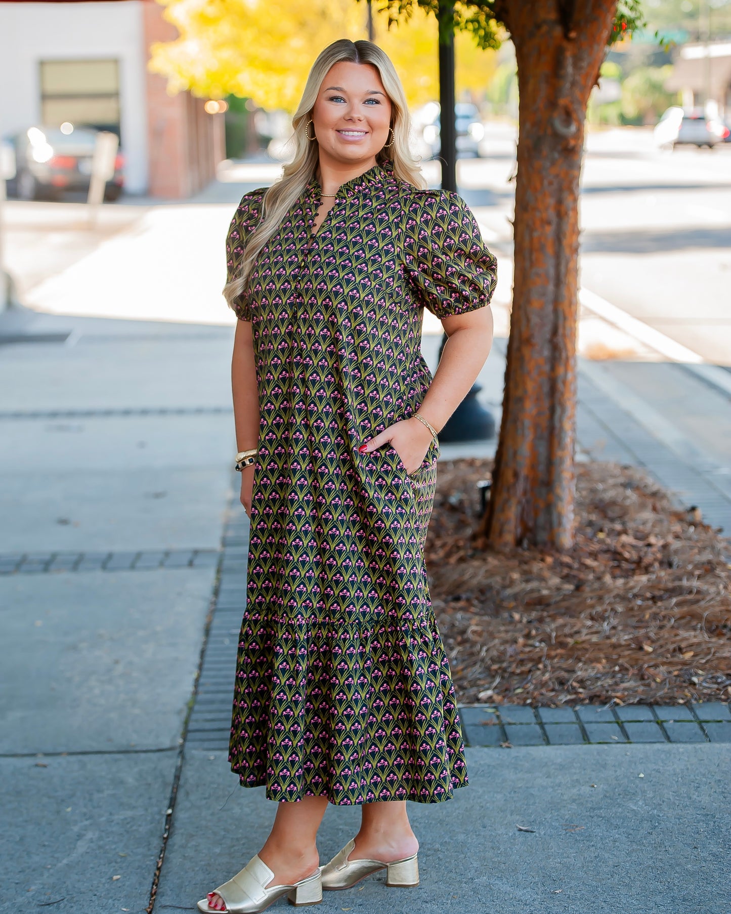 Carswell Floral Puff Sleeve Midi