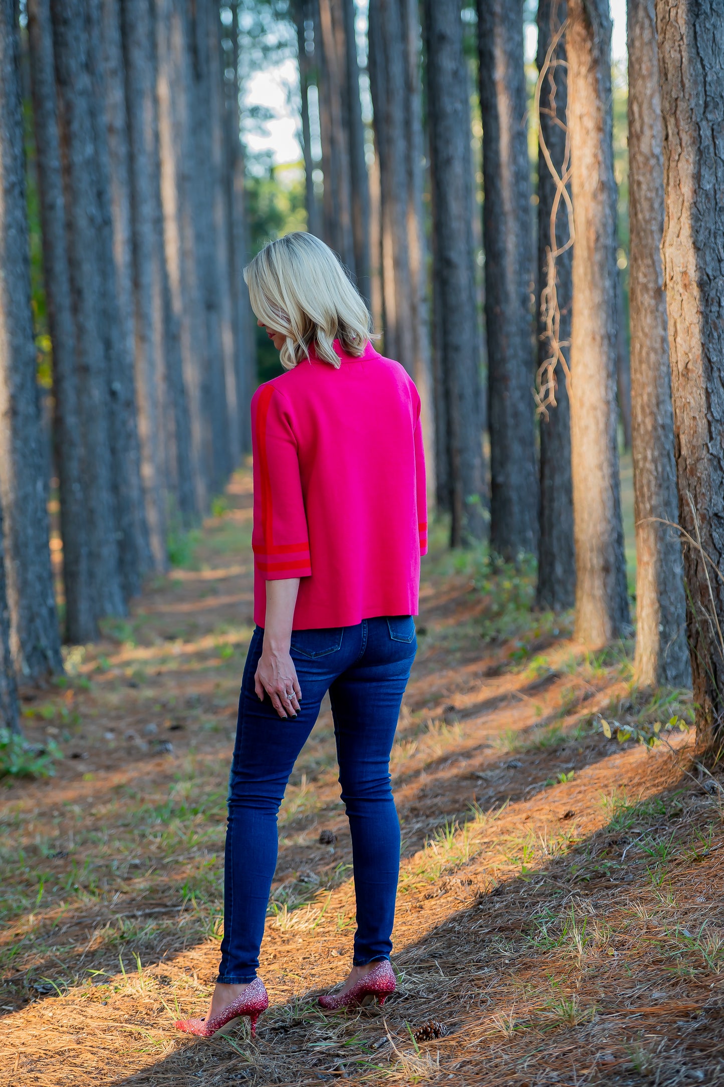 Suzan Stripe Mock Neck Sweater