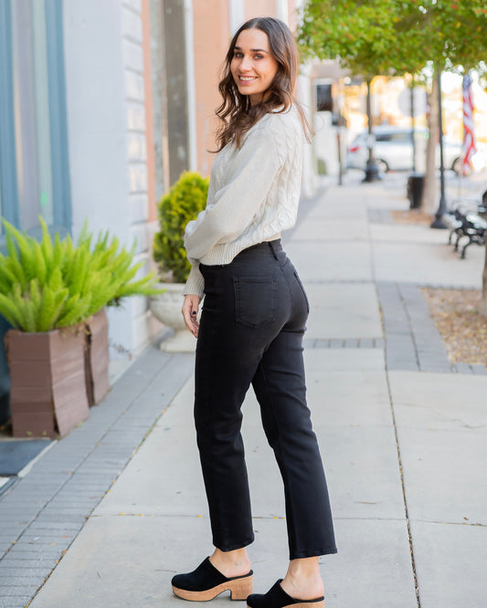 Beaumont Cable Lace Up Sweater