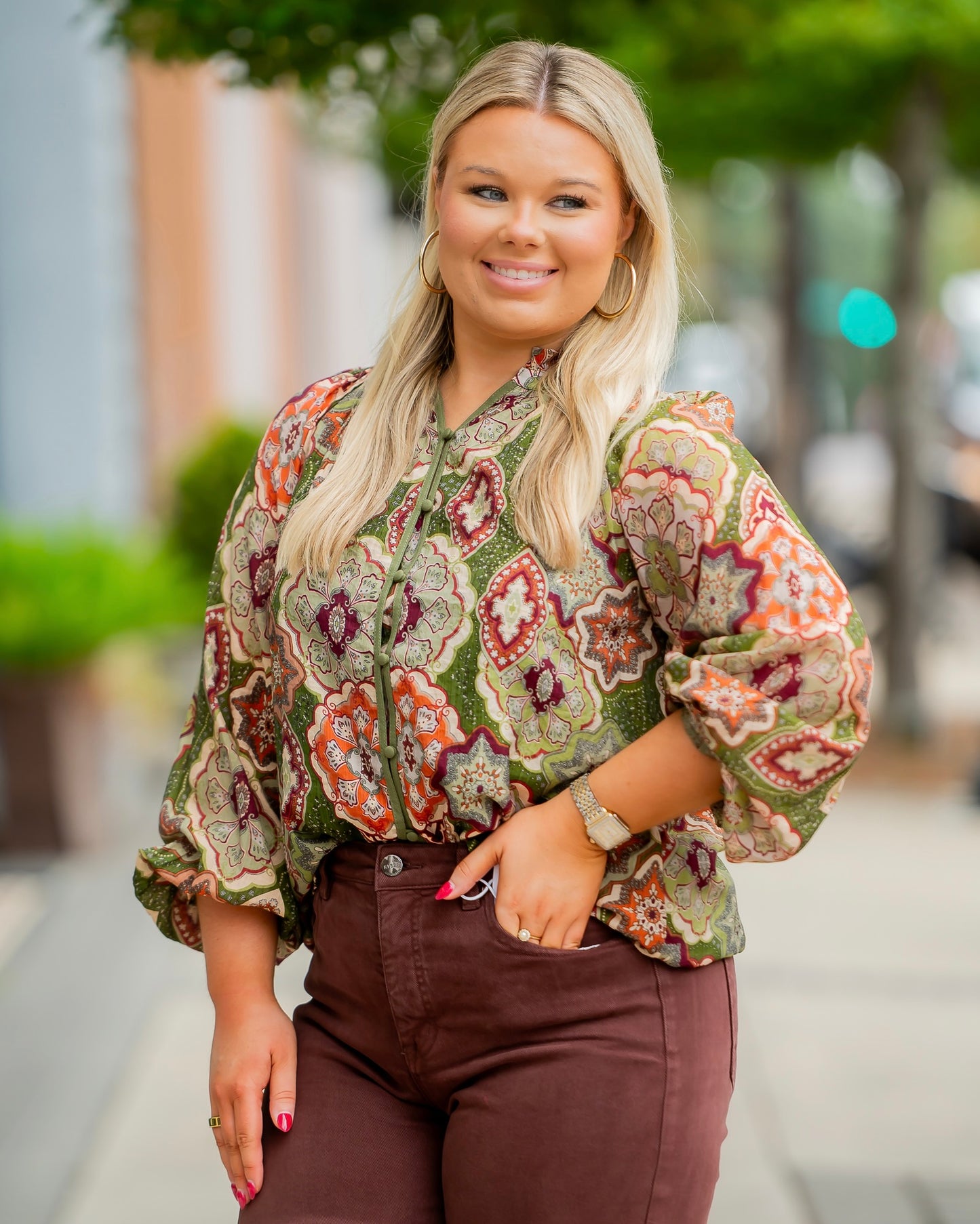 Veronica High Rise Crop Jean - Brown