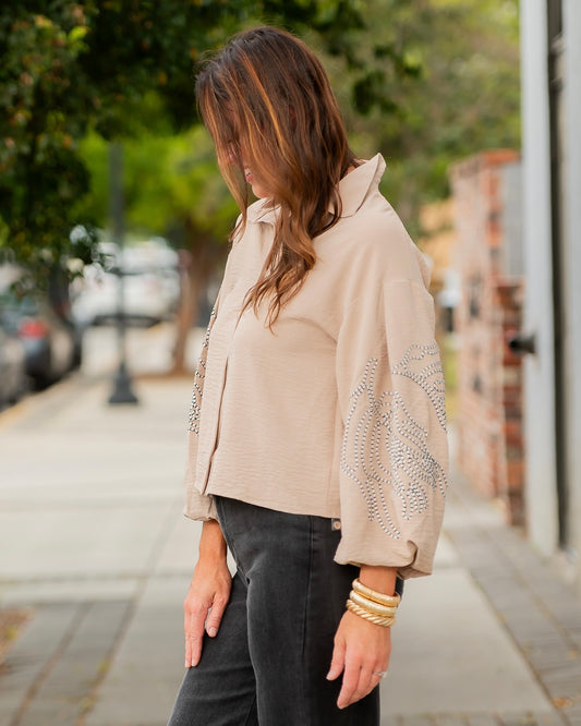 Mercer Embroidered Long Sleeve Top