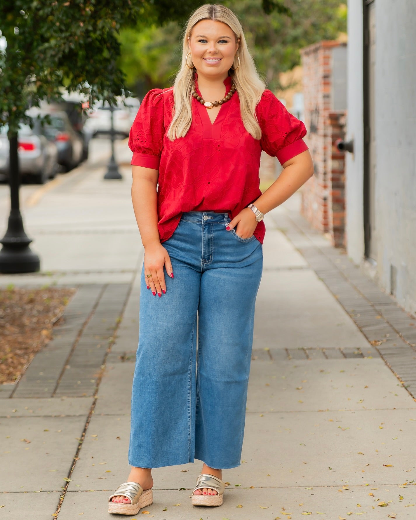 Vervet Aileeah High Crop Slim Wide Jean