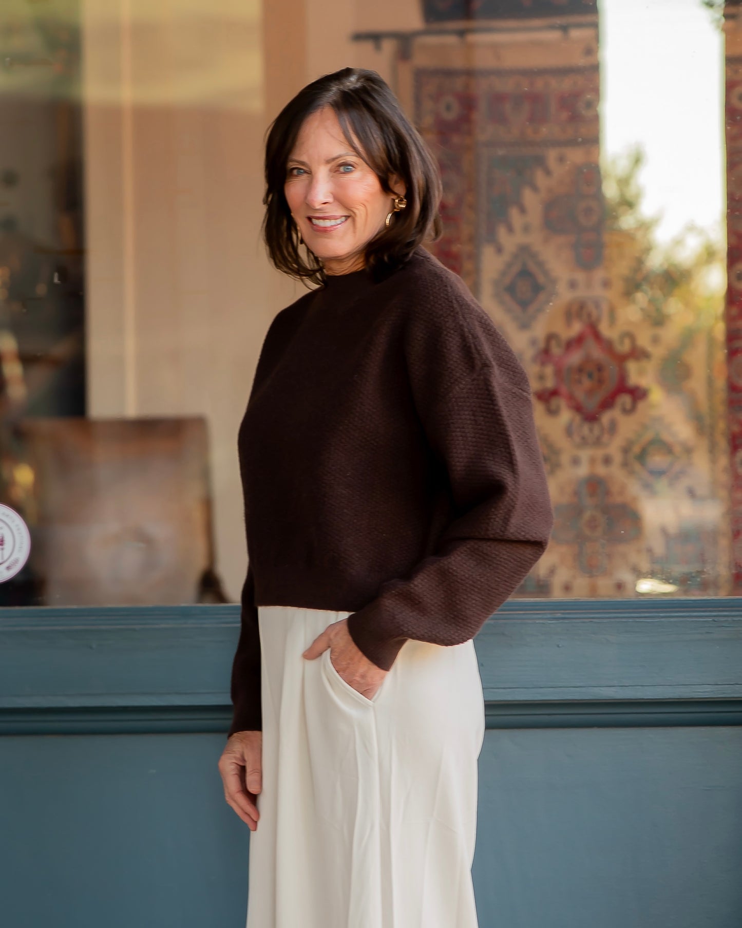 Mona Knitted Crewneck- Espresso