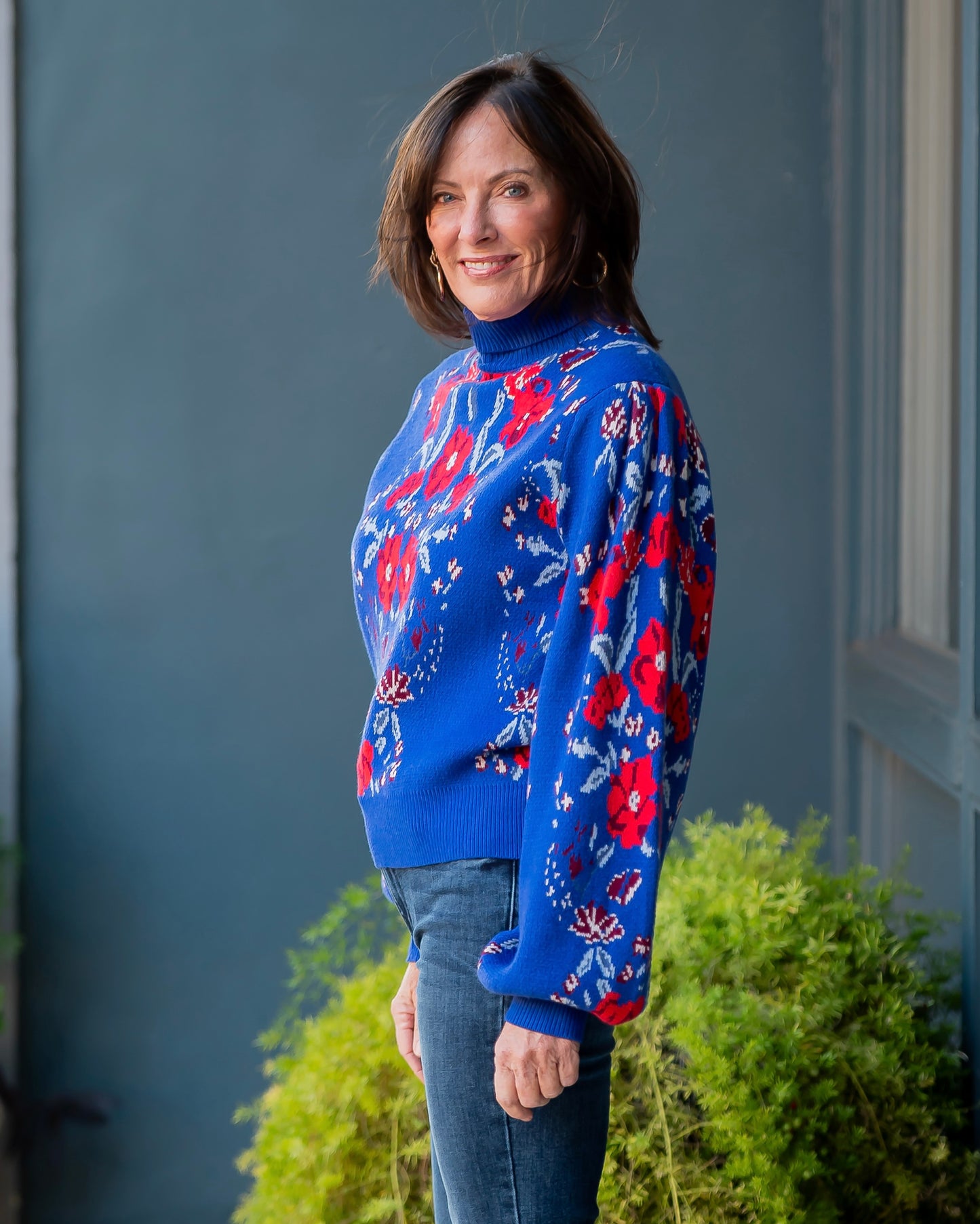 Logan Floral Turtleneck Sweater