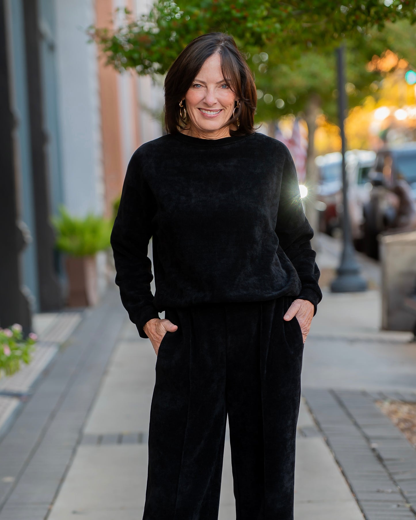 Noelle Waffle Print Pant - Black