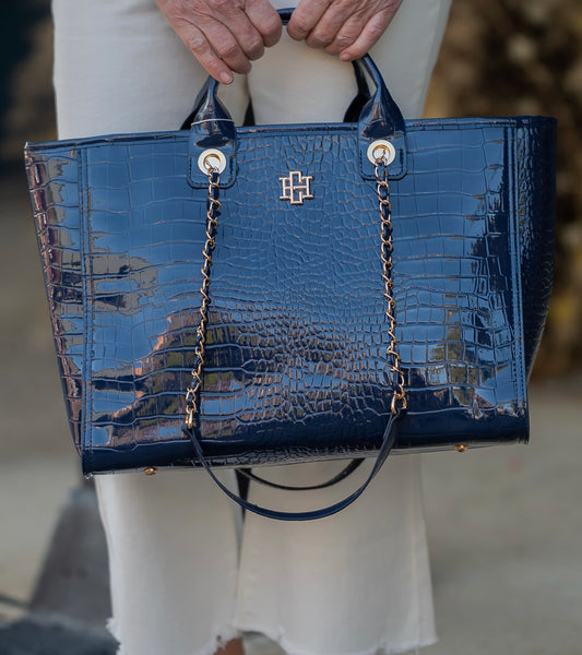 Missy Tote Navy Patent EC