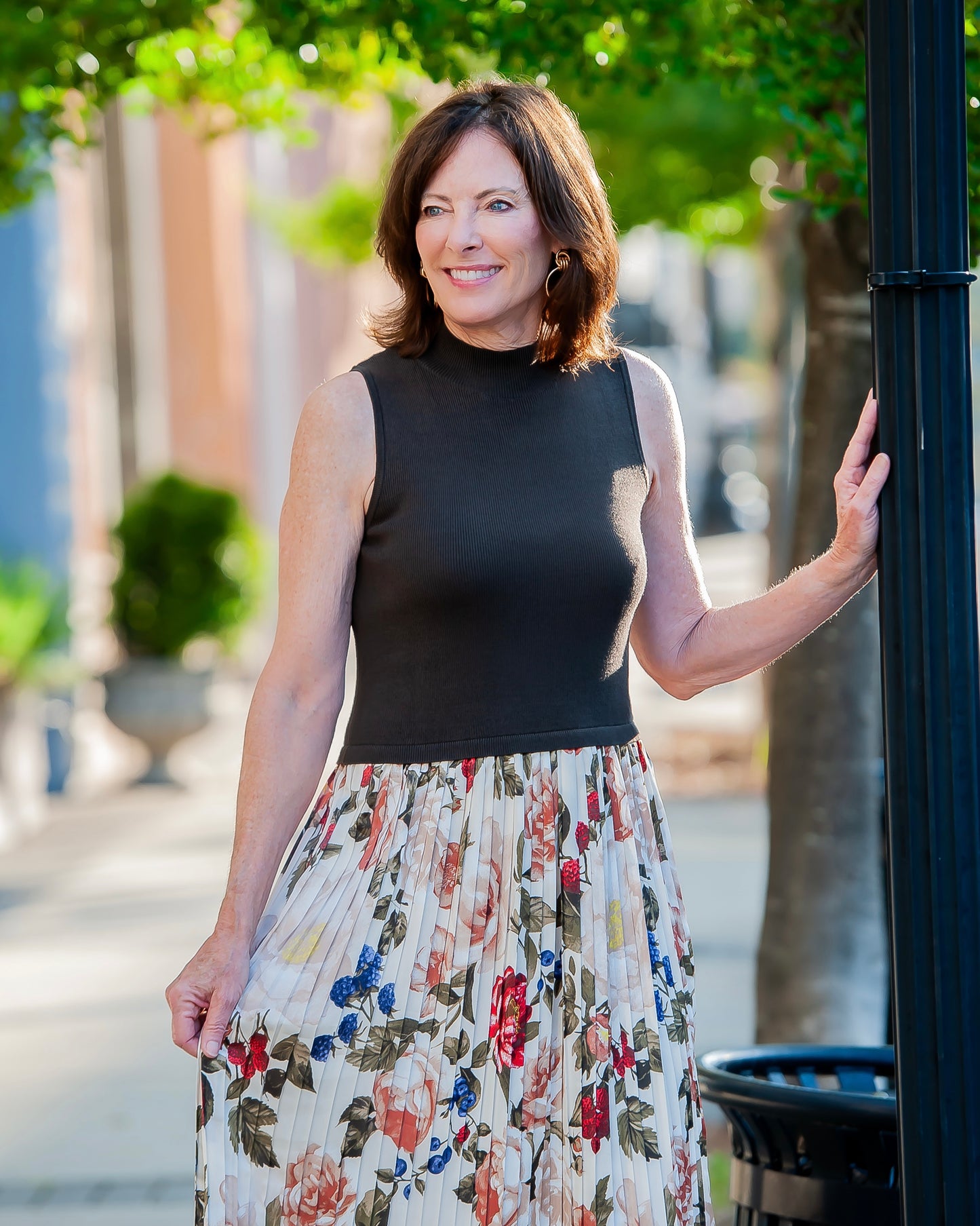 Posey Pleated Floral Midi Dress
