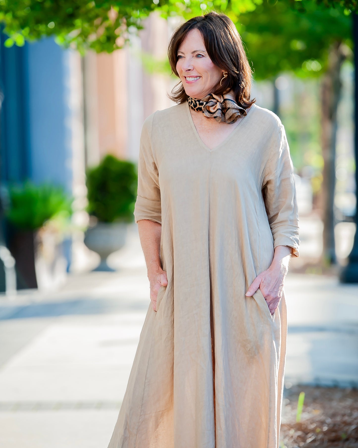 Astor Linen Long Sleeve Maxi Dress