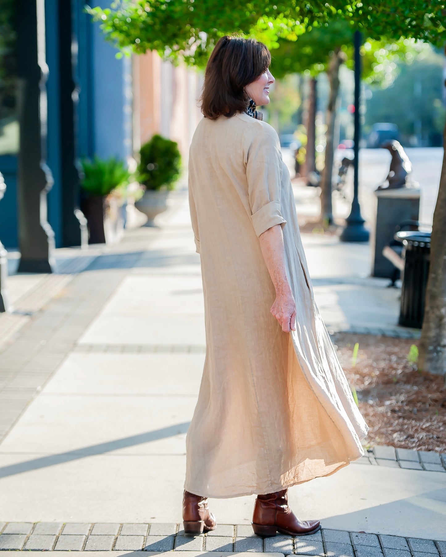 Astor Linen Long Sleeve Maxi Dress