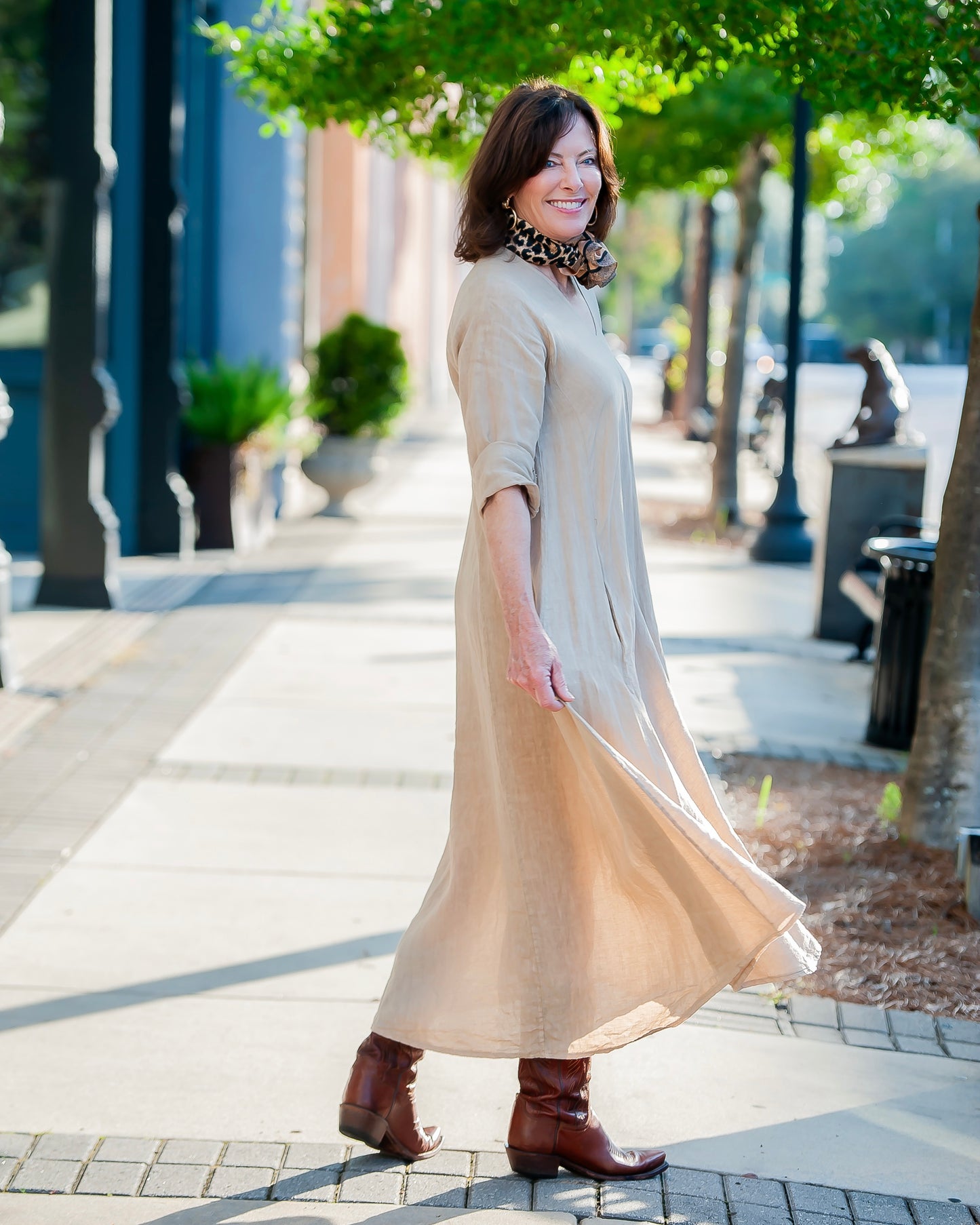 Astor Linen Long Sleeve Maxi Dress