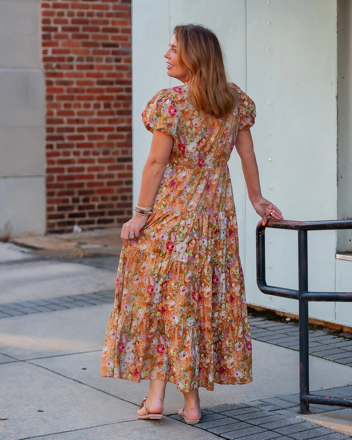 Victoria Floral Print Midi Dress