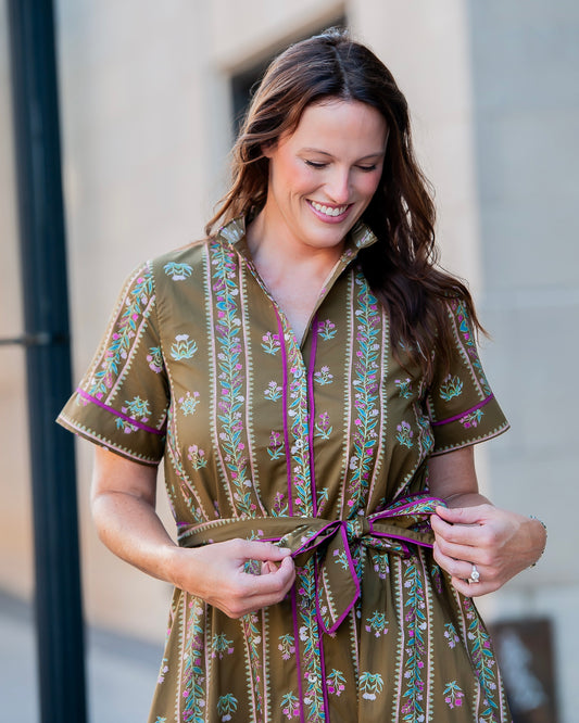 Carlton Printed Button Up Dress