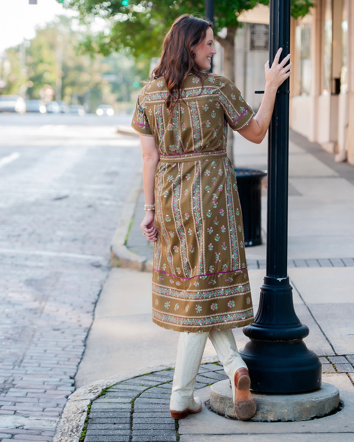 Carlton Printed Button Up Dress