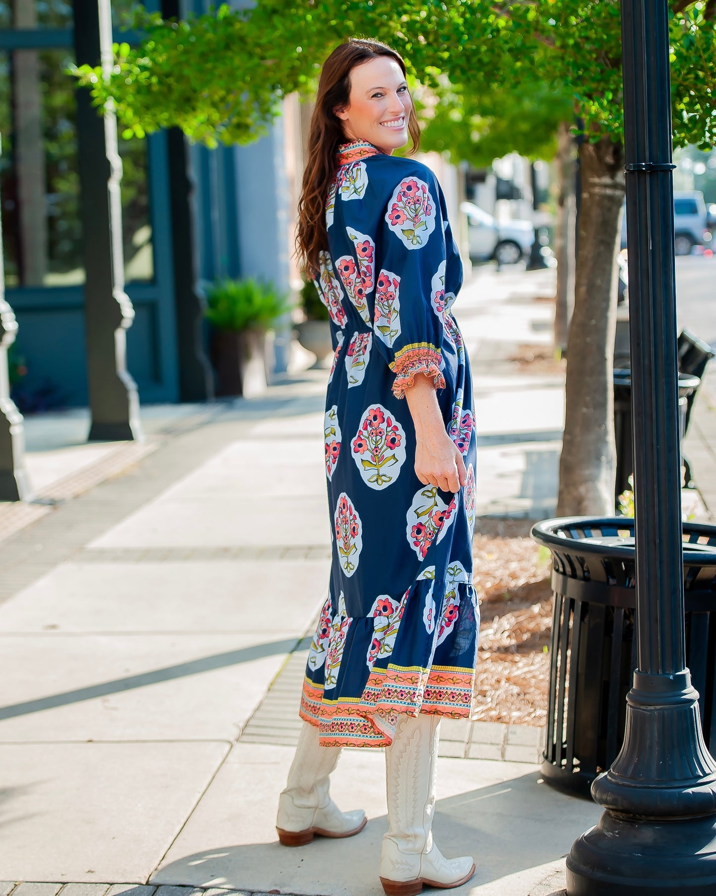 Lola Flower Patch Midi Dress