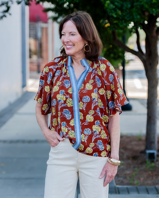 Folsom Flower Print Top