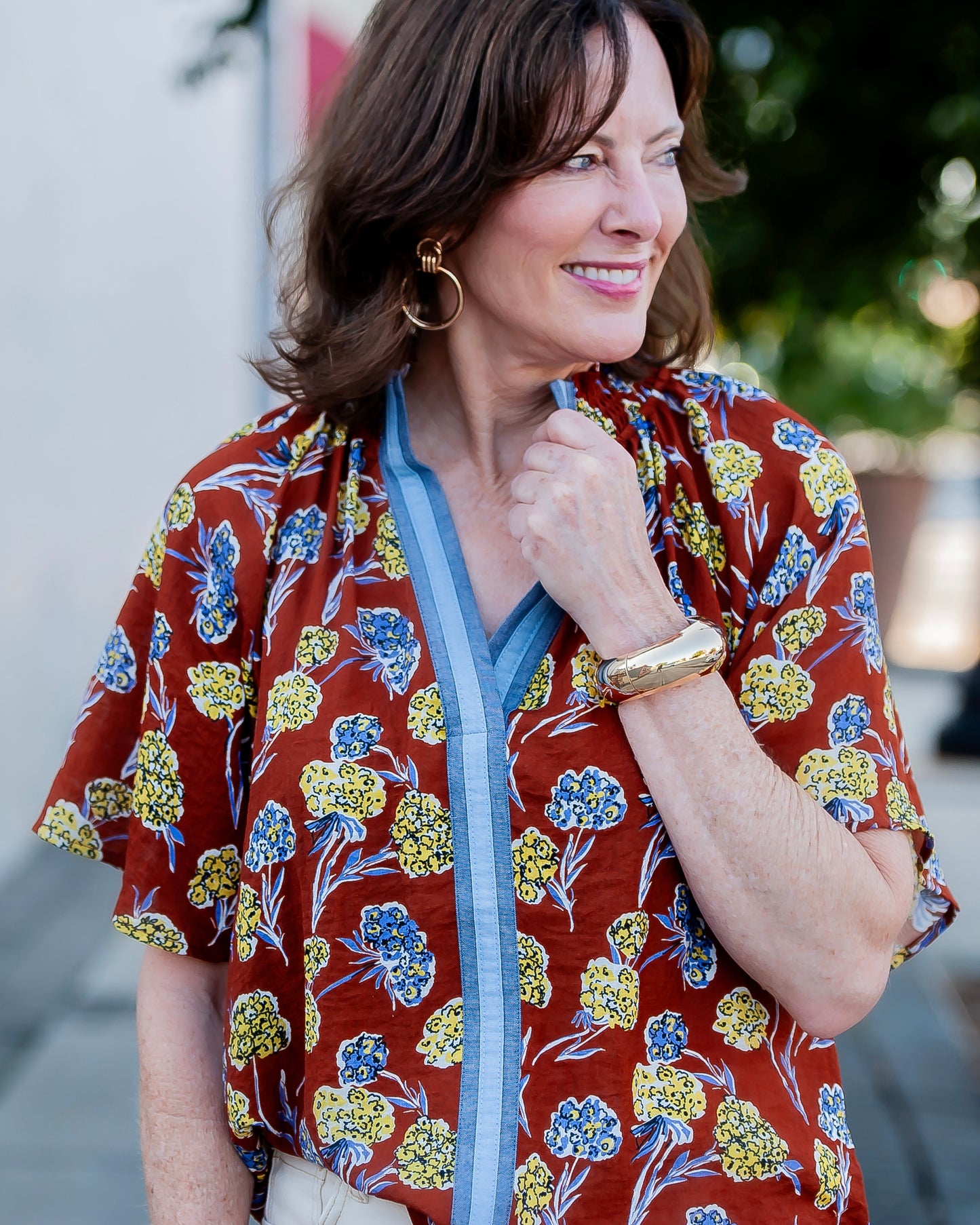 Folsom Flower Print Top