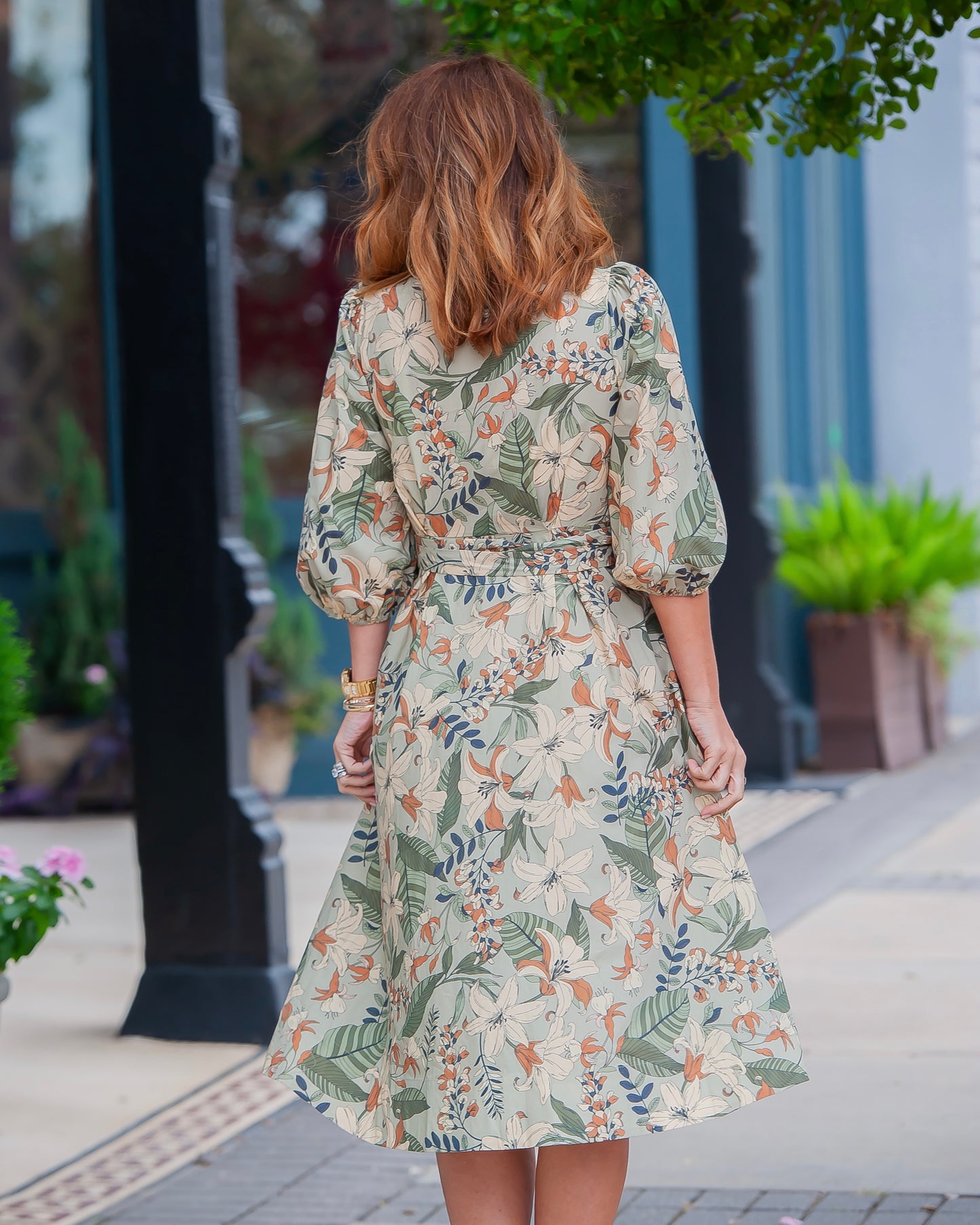 Dallas Floral Print Midi Dress