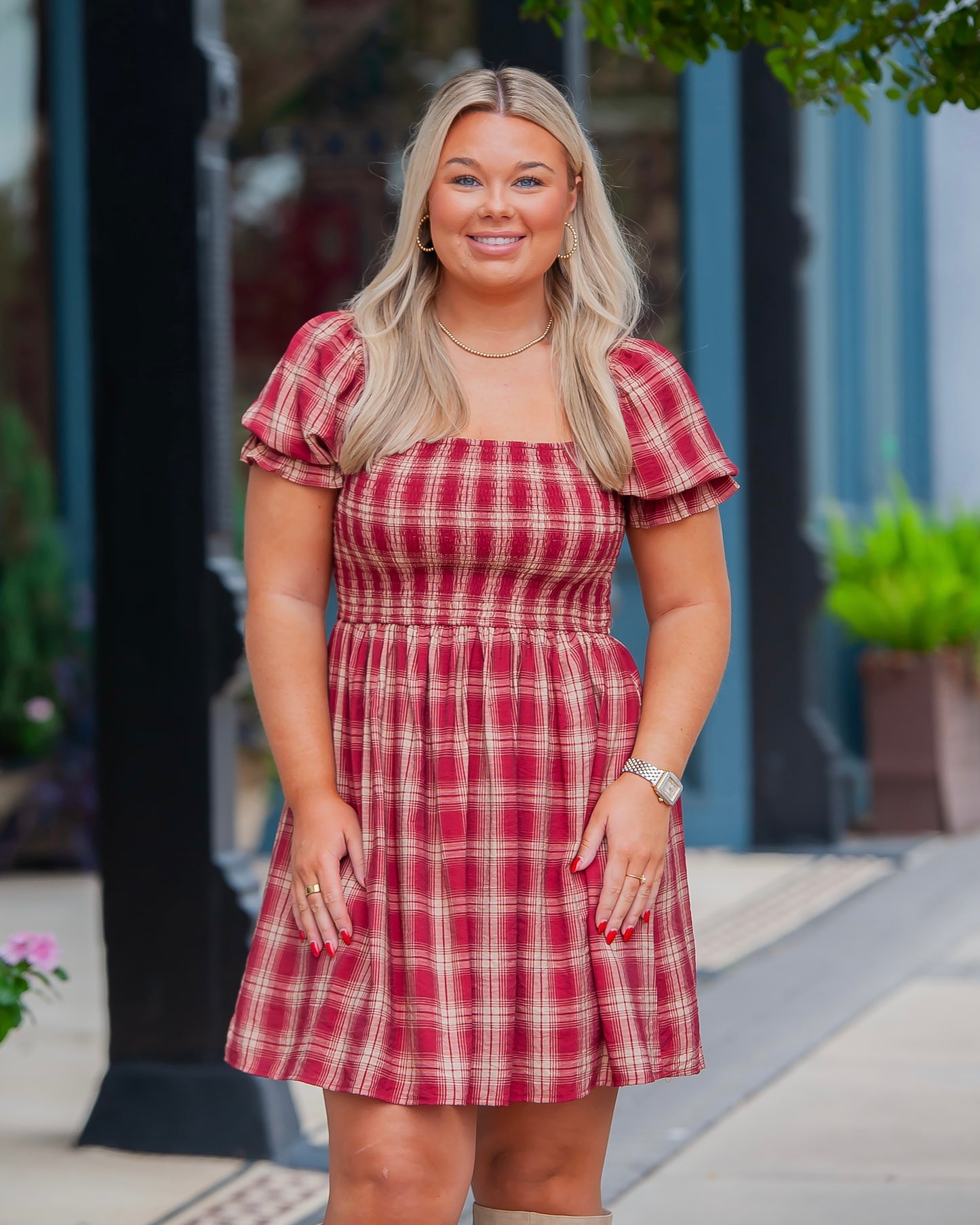 Briar Plaid Smocked Dress