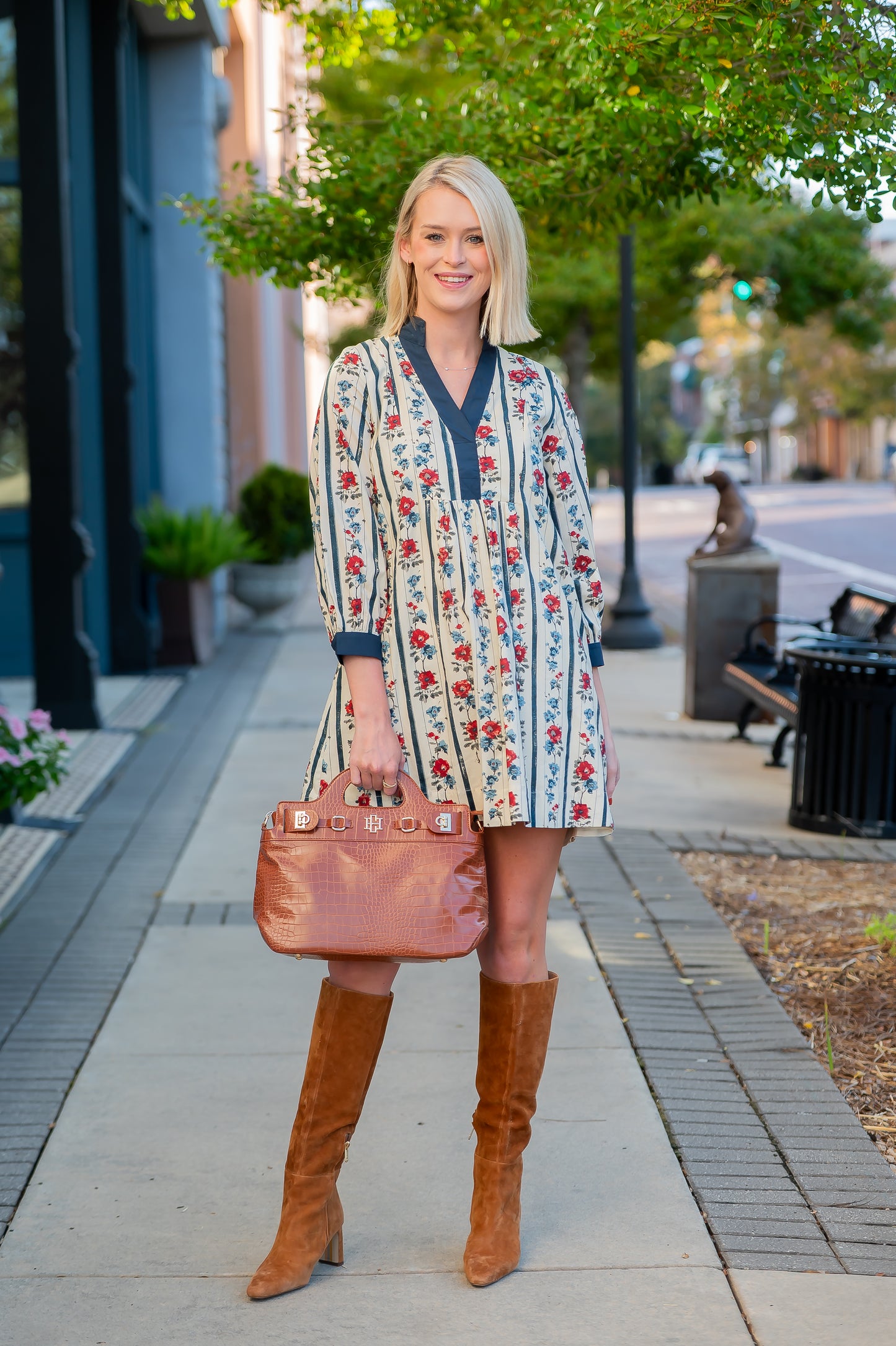 Saint Louis Floral Dress - Navy