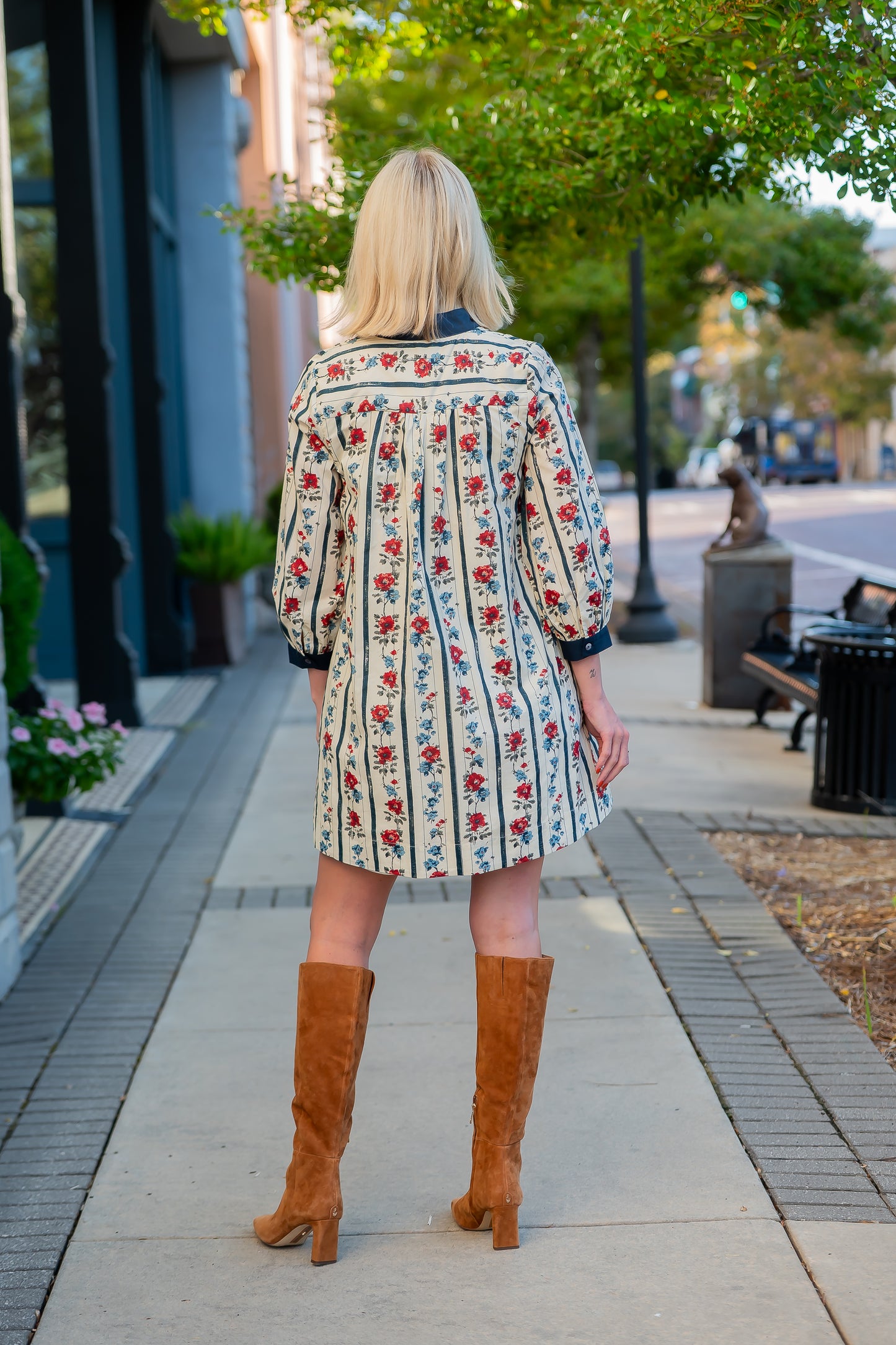 Saint Louis Floral Dress - Navy