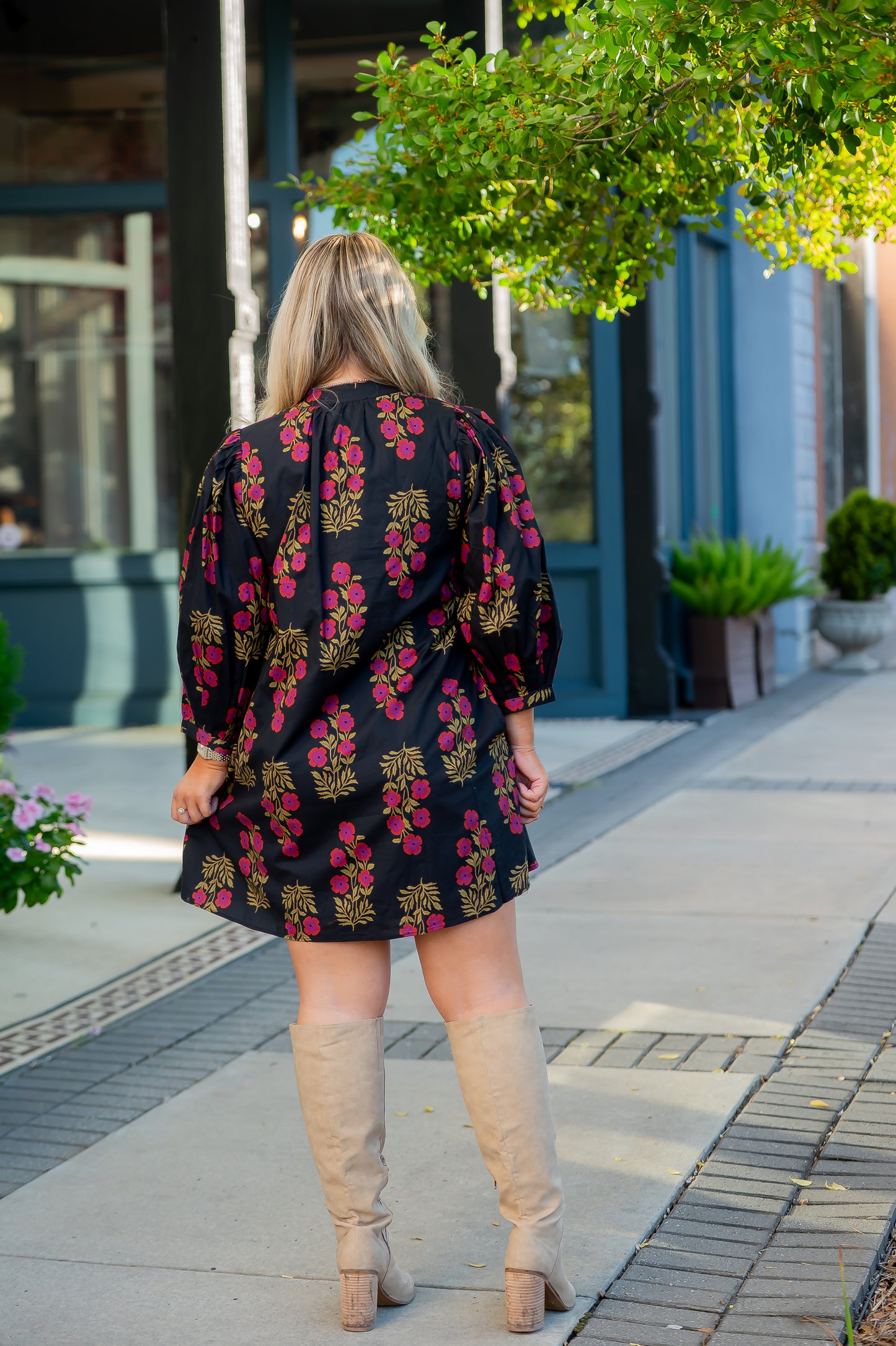Dillard Floral Dress- Black
