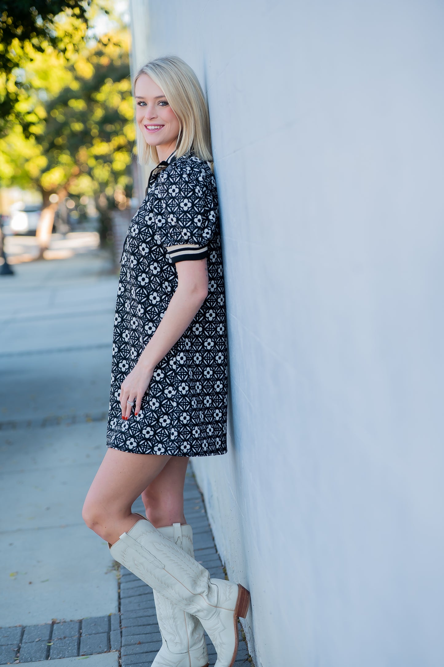 Helena Floral Zip Front Dress