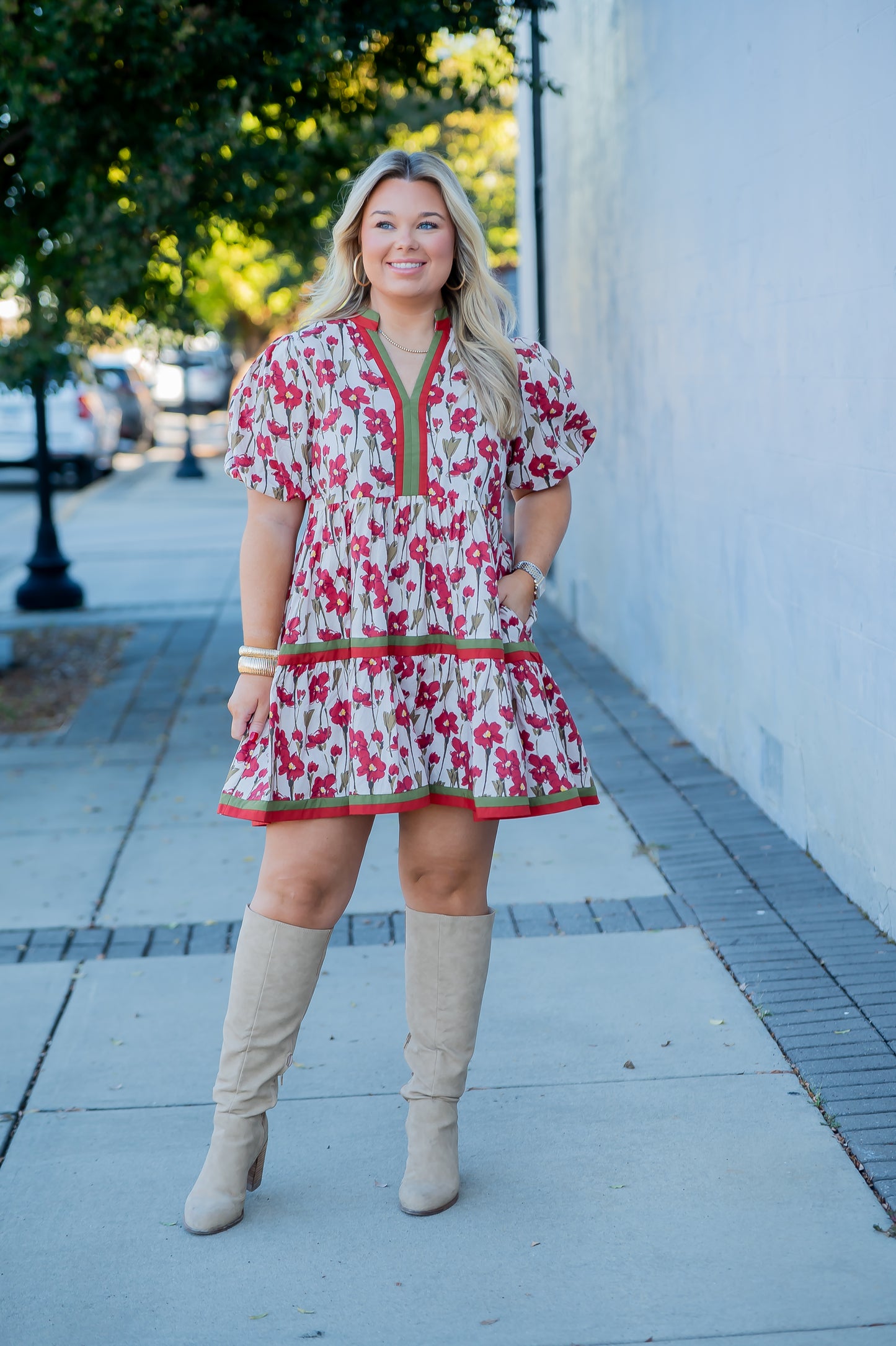 Fieldcrest Floral Dress- Rust