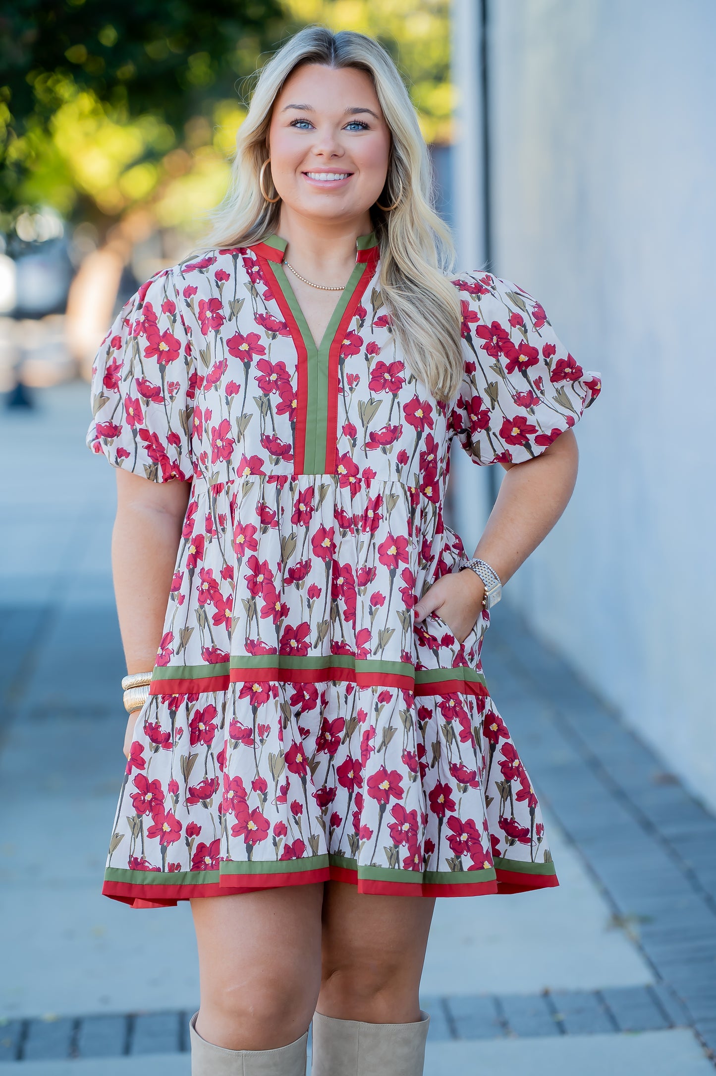 Fieldcrest Floral Dress- Rust