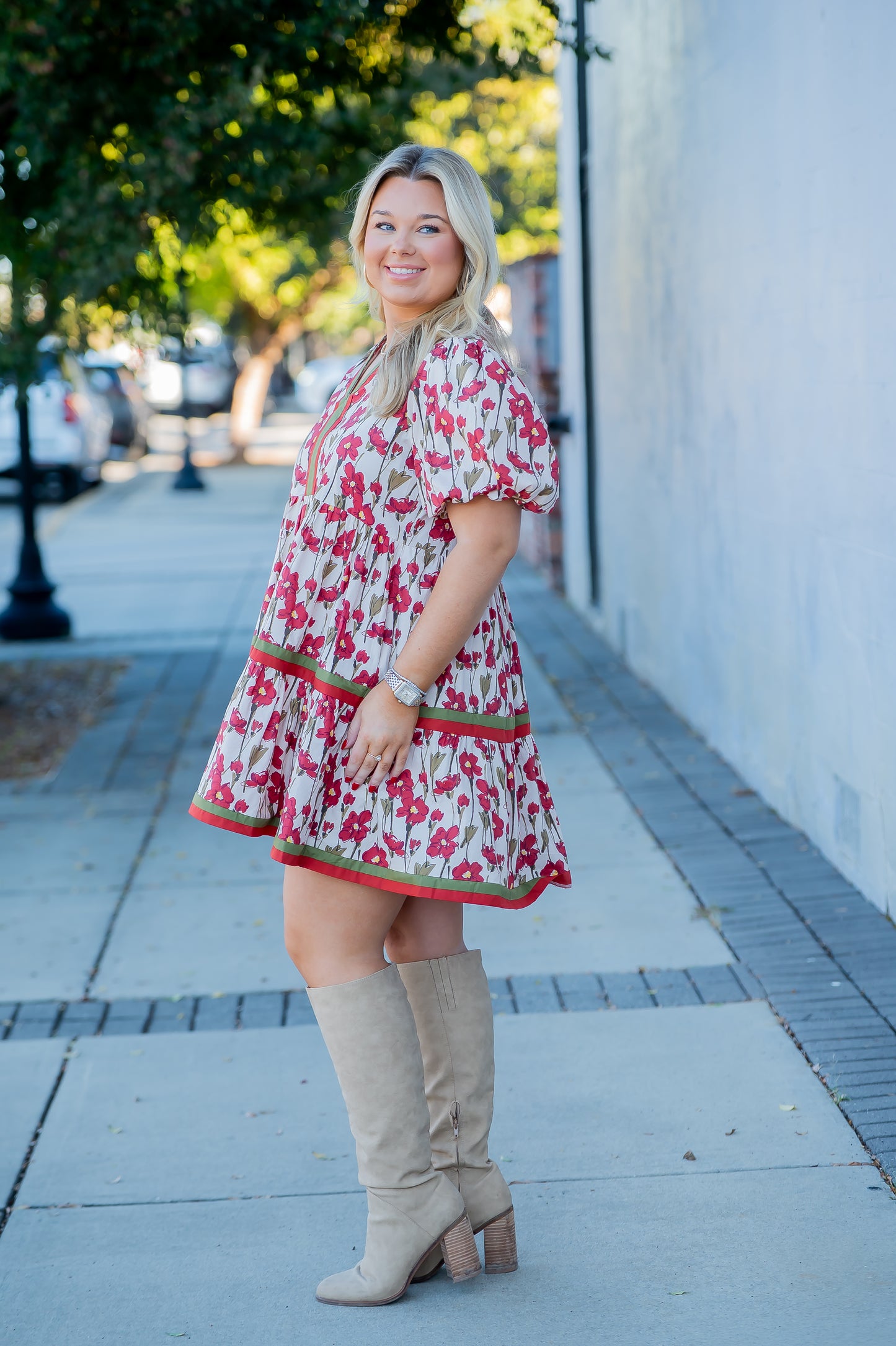 Fieldcrest Floral Dress- Rust