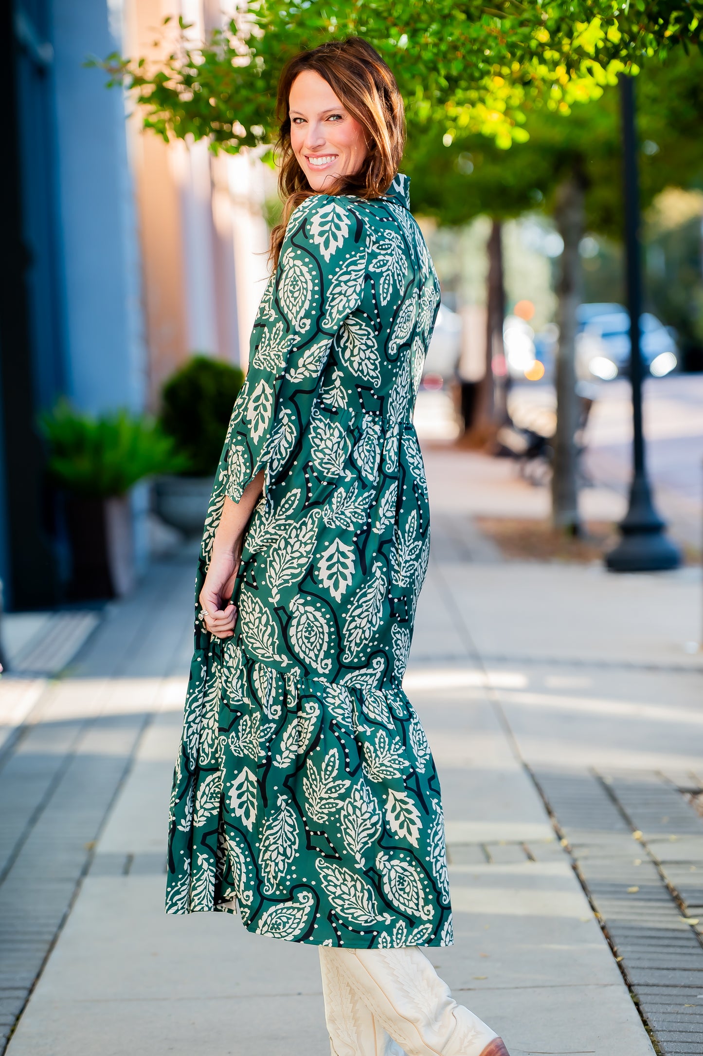 Bluffton Printed Long Sleeve Dress