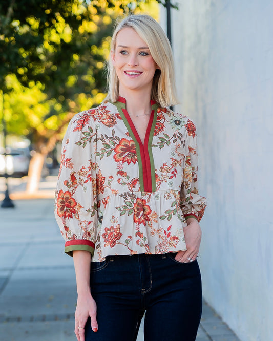 Salina Floral Print Top