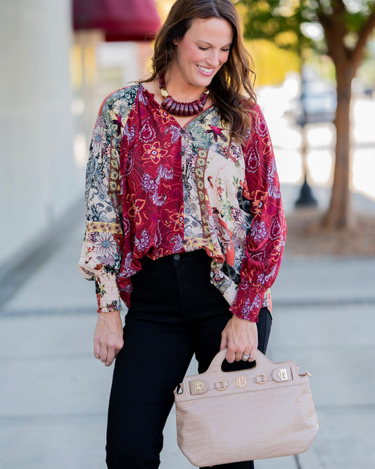 McKenzie Mixed Print Top