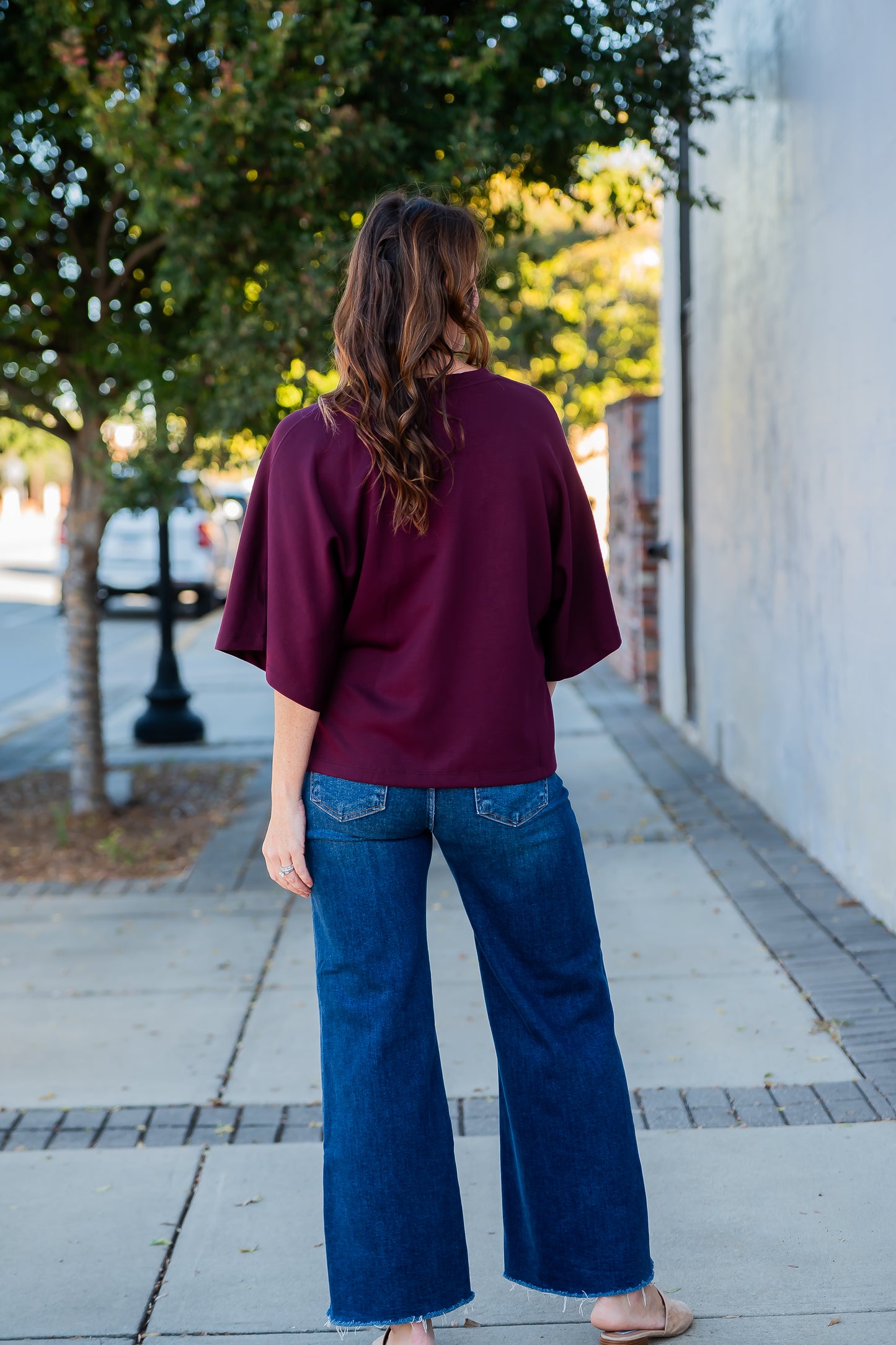 Redford Short Sleeve Top - Burgundy