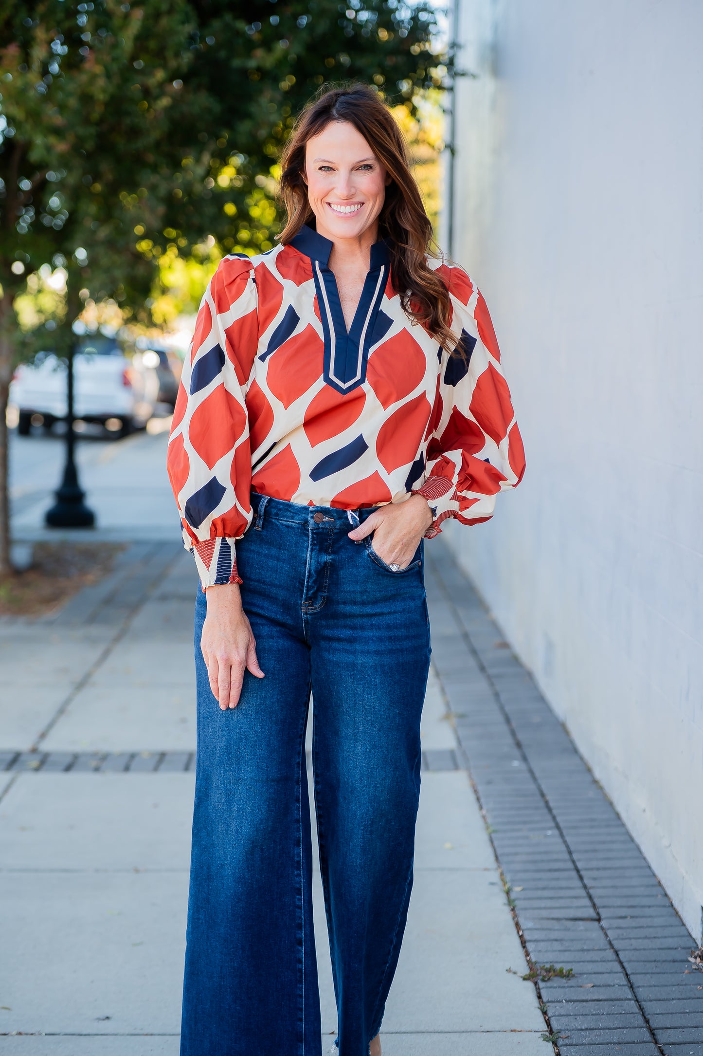 Keene Geometric Print Top