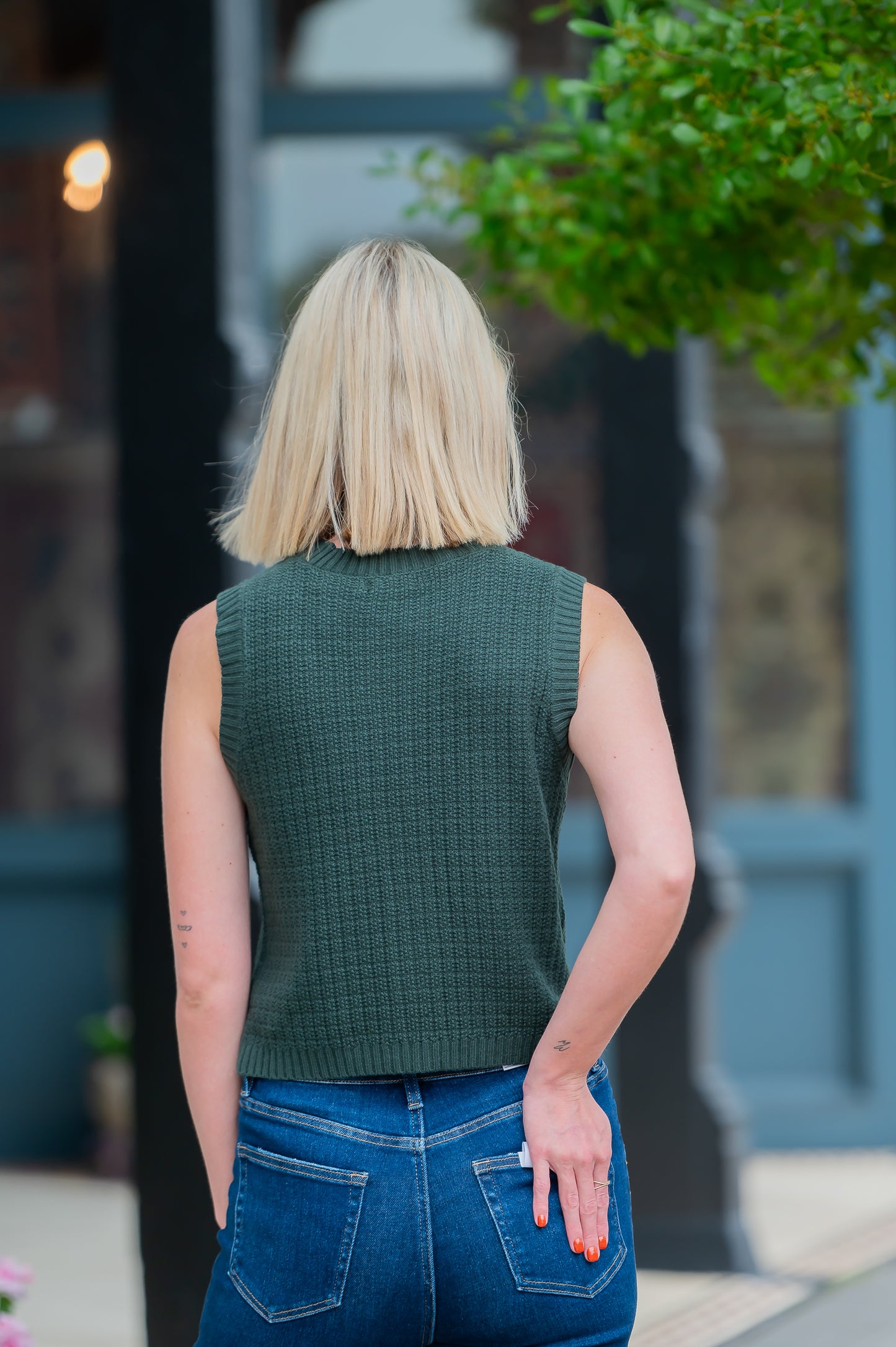 Cloverly Sweater Vest-Green