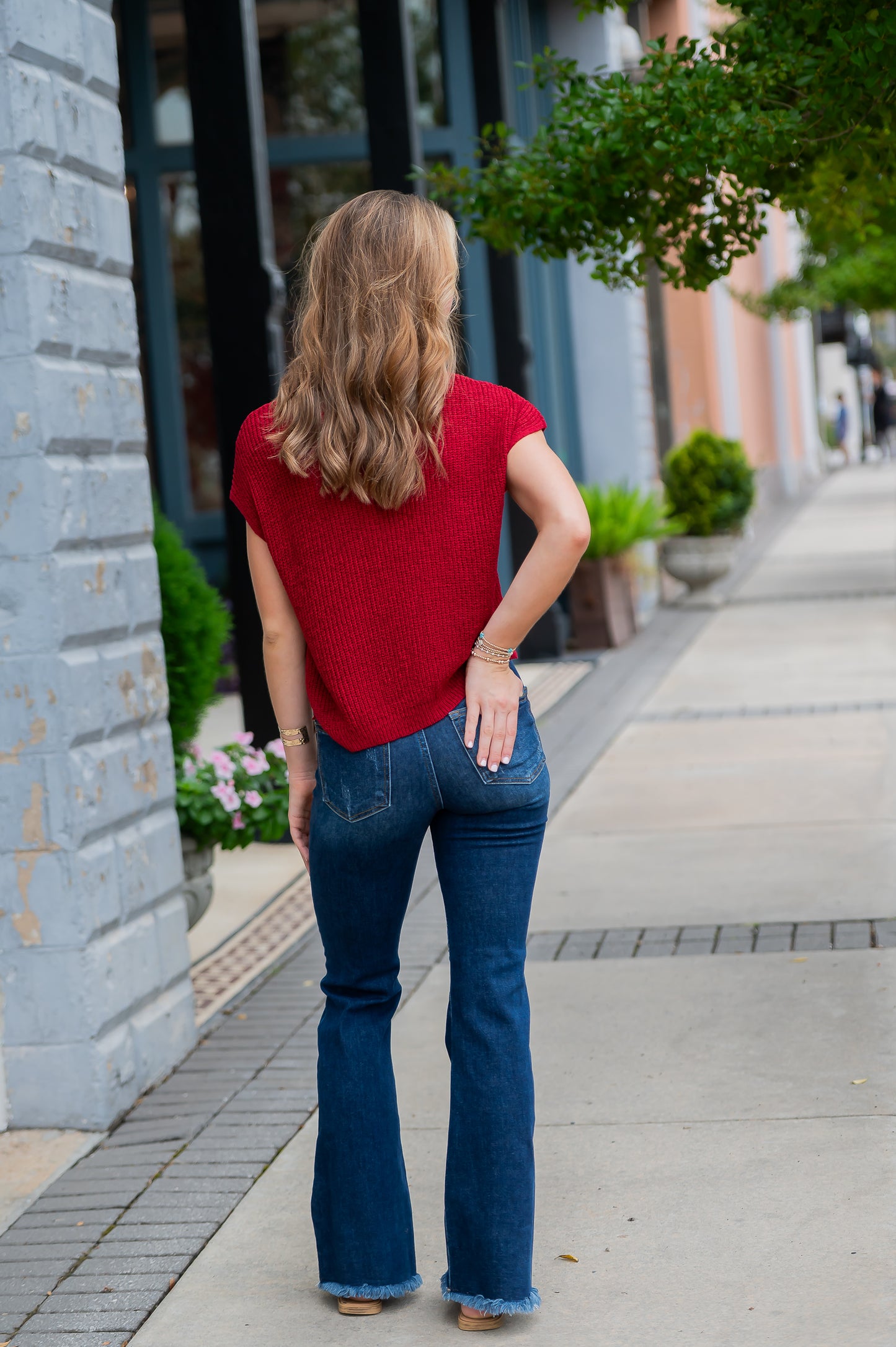 Harlan Split Neck Sweater Top