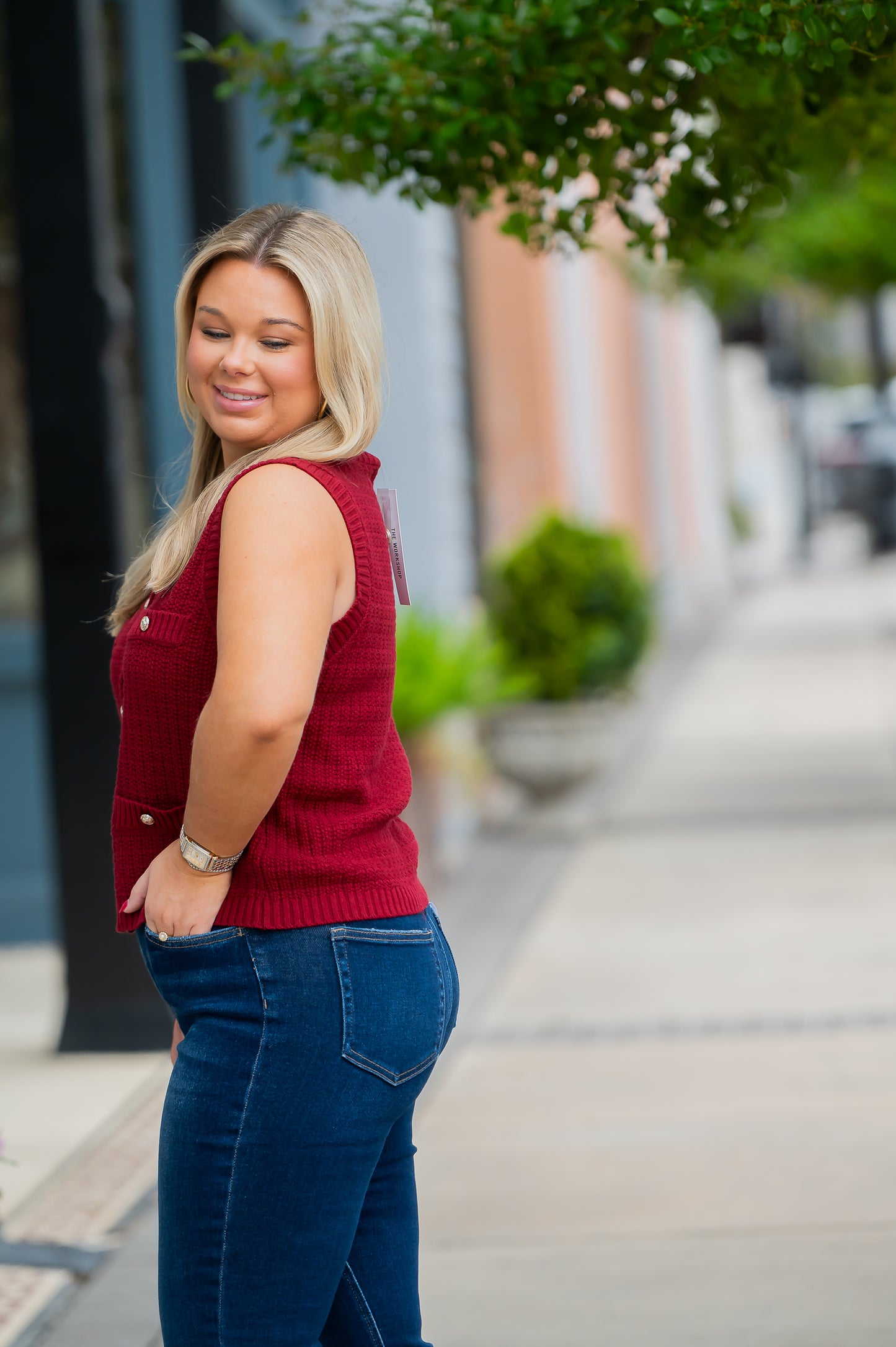 Cloverly Sweater Vest-Red