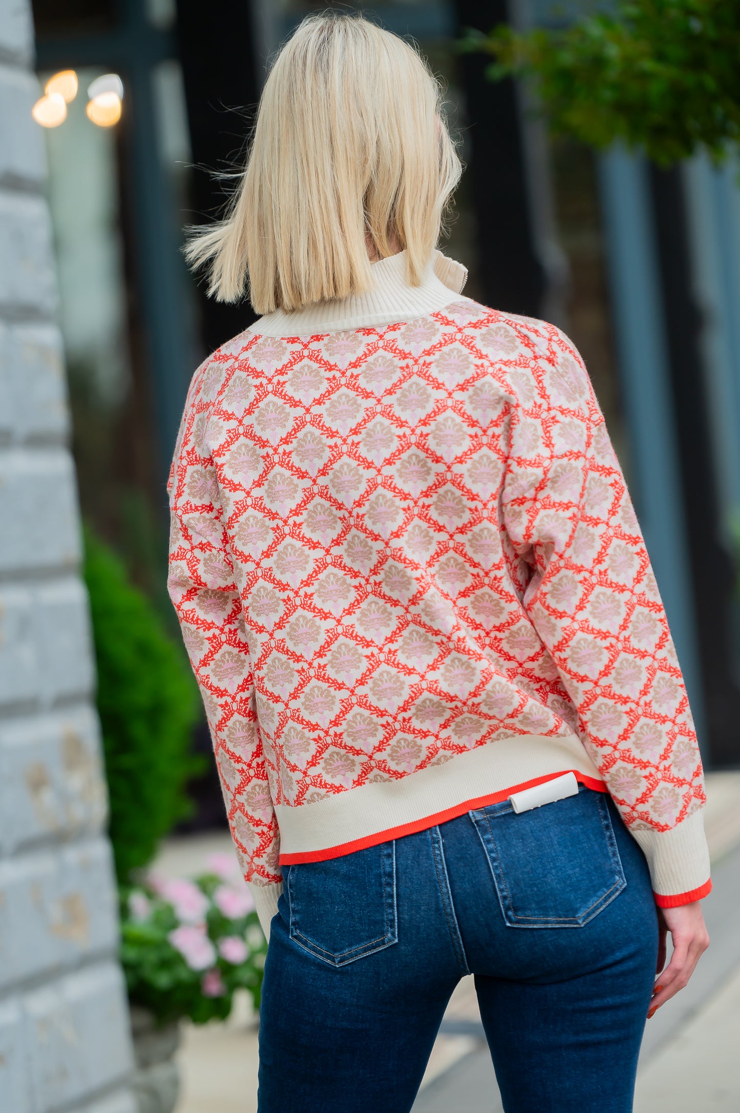 Tacoma Floral Half Zip Sweater