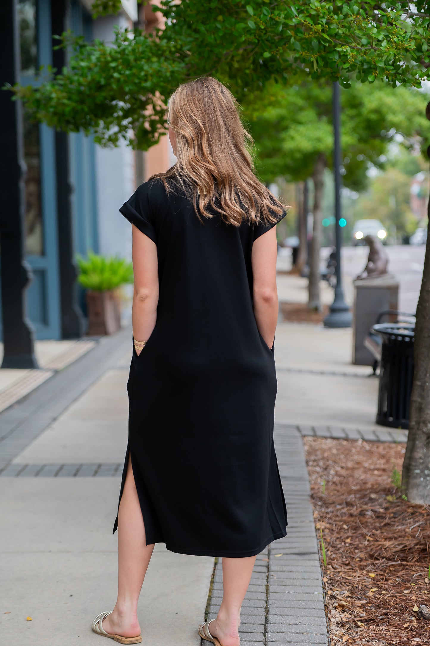 Rewind Time Black Collared Midi Dress