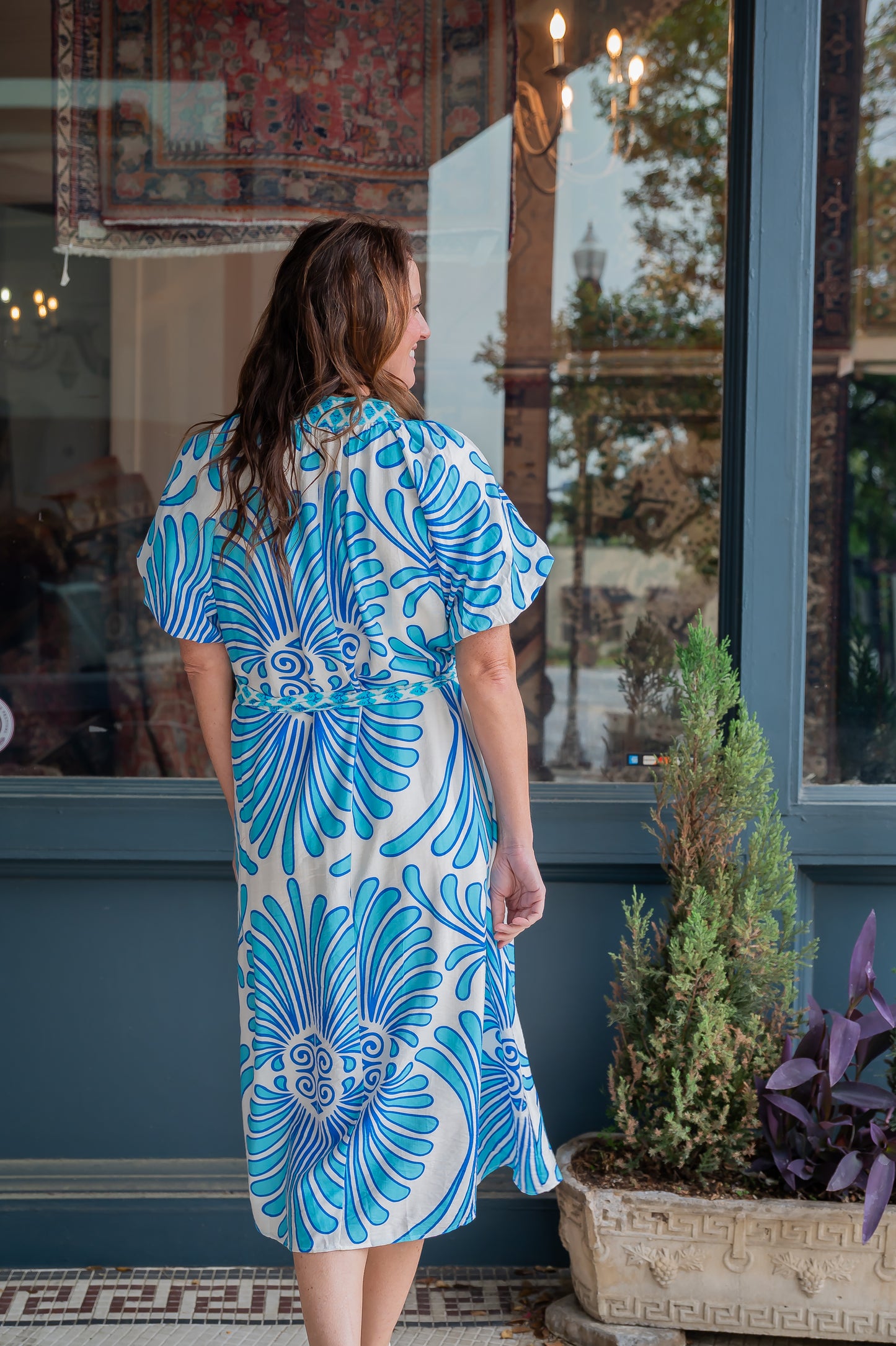Mabel Printed Maxi-Blue