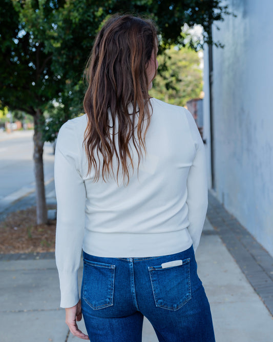 Eva Long Sleeve Sweater - Cream