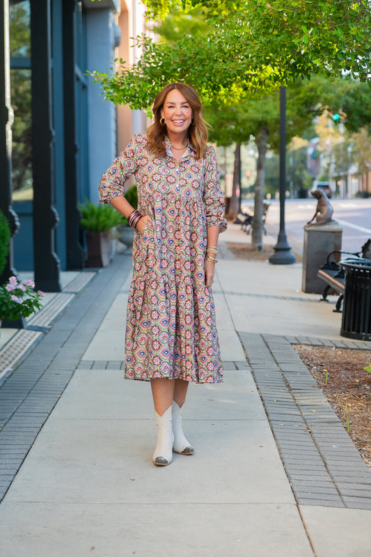 Eagerton Printed Tiered Dress