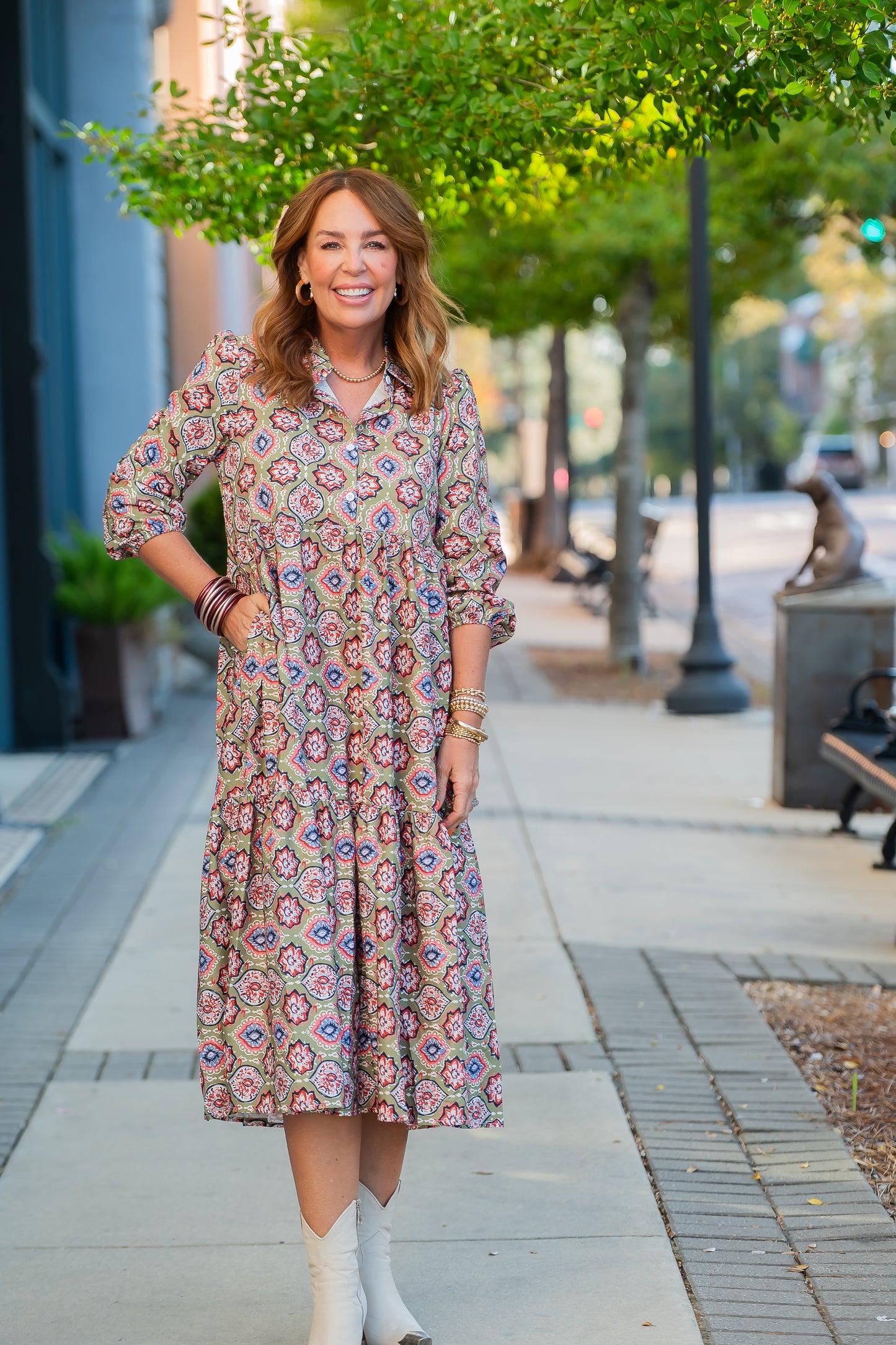 Eagerton Printed Tiered Dress