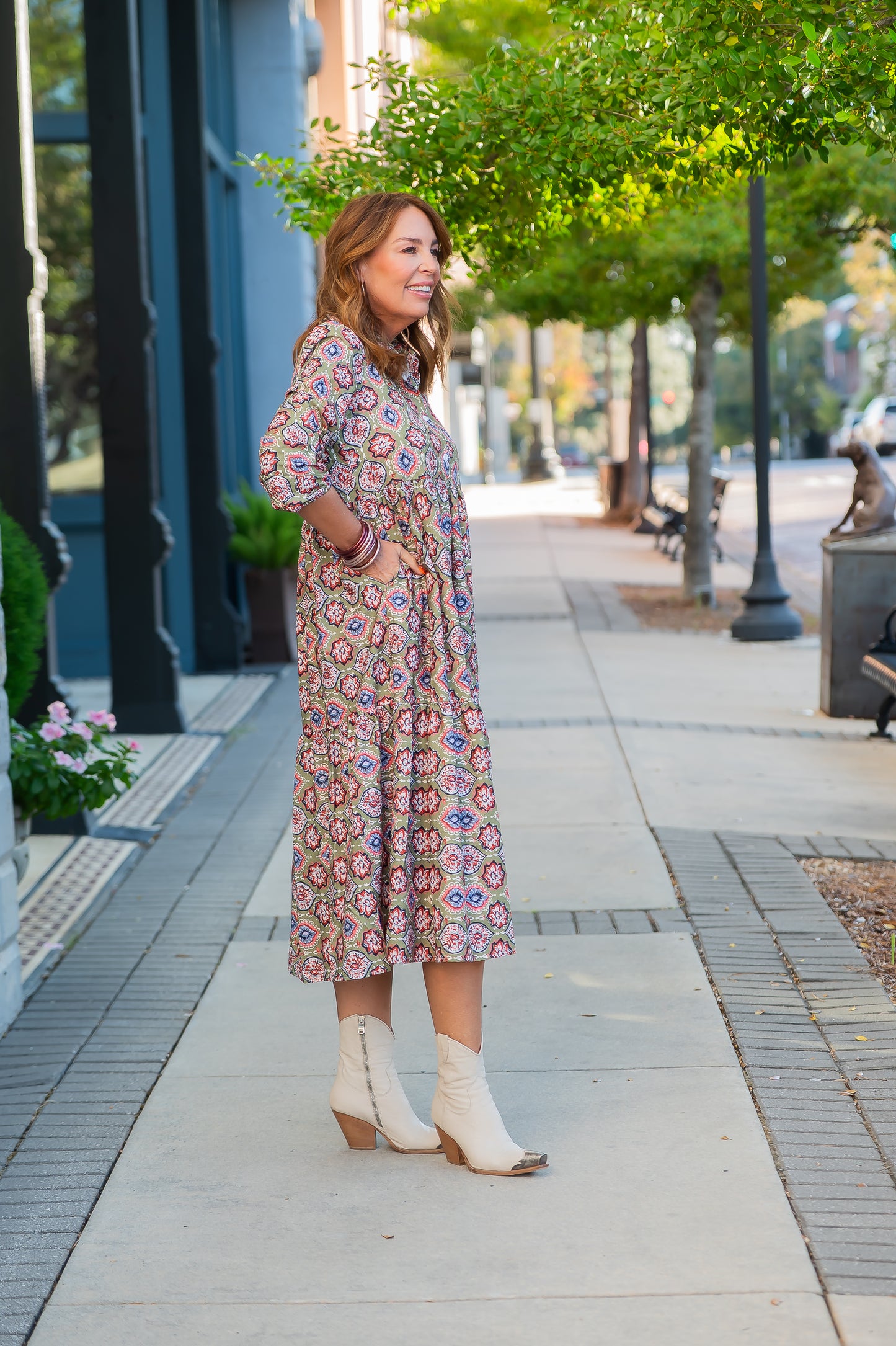 Eagerton Printed Tiered Dress