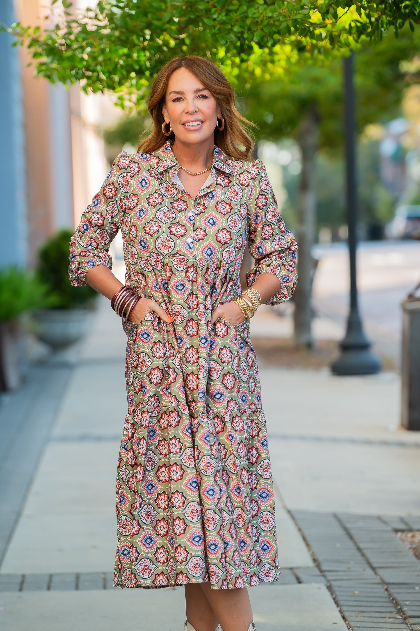 Eagerton Printed Tiered Dress