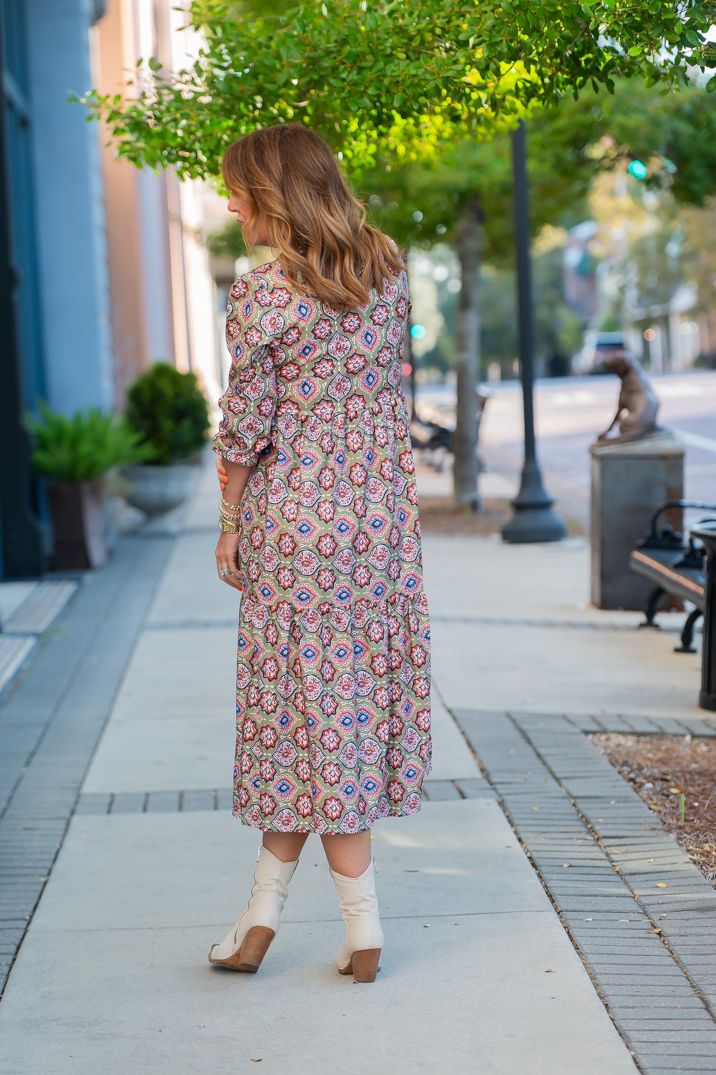 Eagerton Printed Tiered Dress